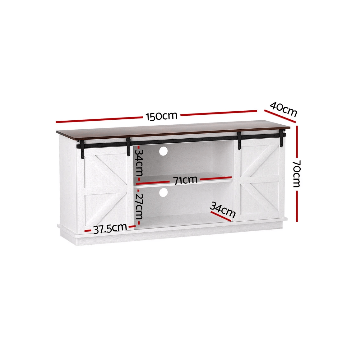 3 Artiss Buffet Sideboard Storage Cabinet Kitchen Cupboard Sliding Doors - Multi, 3 of 3