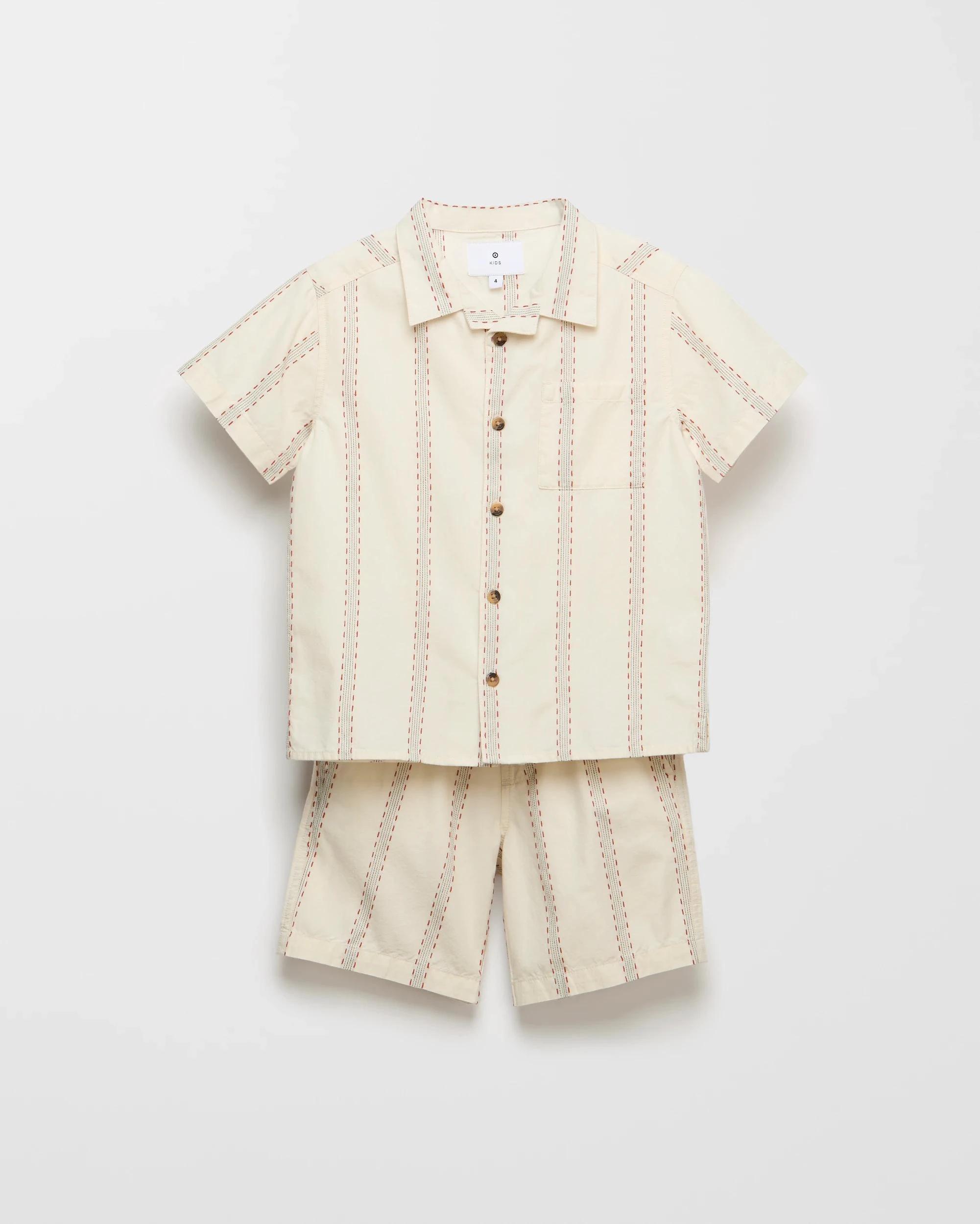 6 Target Australian Cotton Rich Shirt and Short Set RED + WHITE, 6 of 7