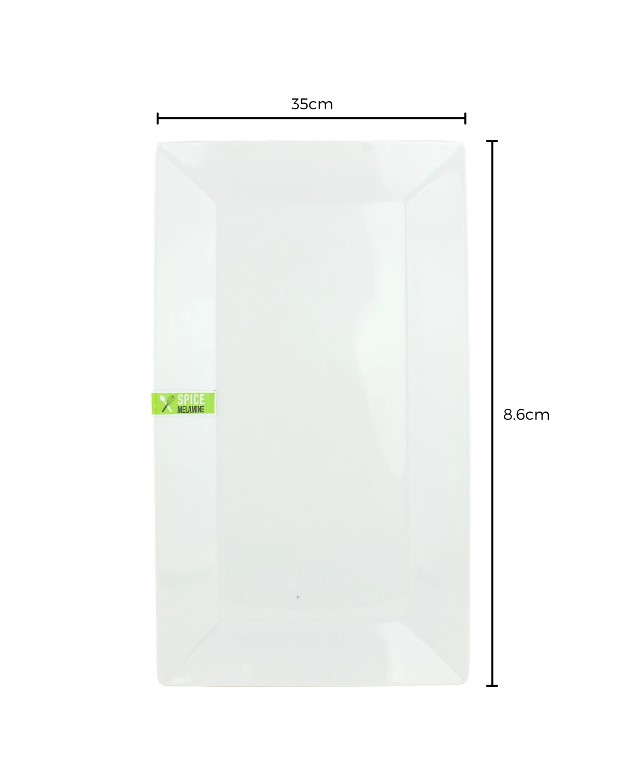 2 Spice Kitchen White Rectangular Melamine Platter 35cm x 20cm, 2 of 2