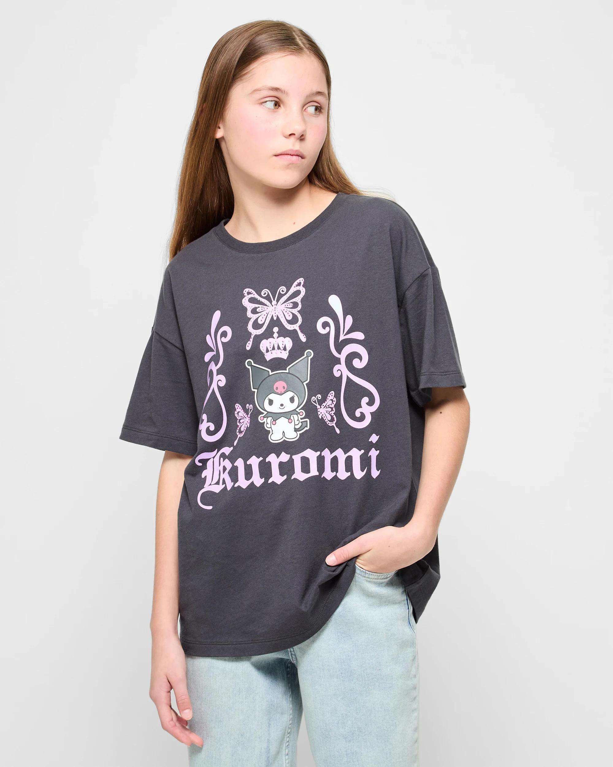 1 Hello Kitty Kuromi Diamonte T-shirt CHARCOAL, 1 of 5