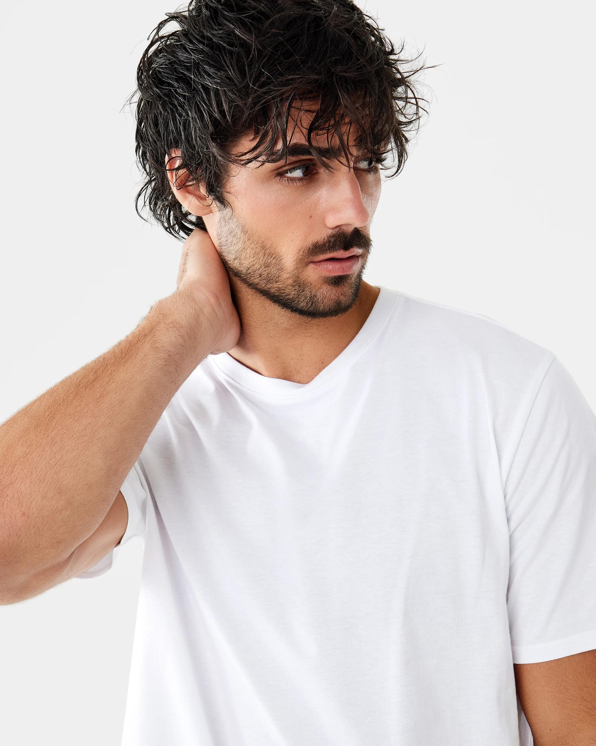 5 Cotton Crew Neck T-shirt White, 5 of 9