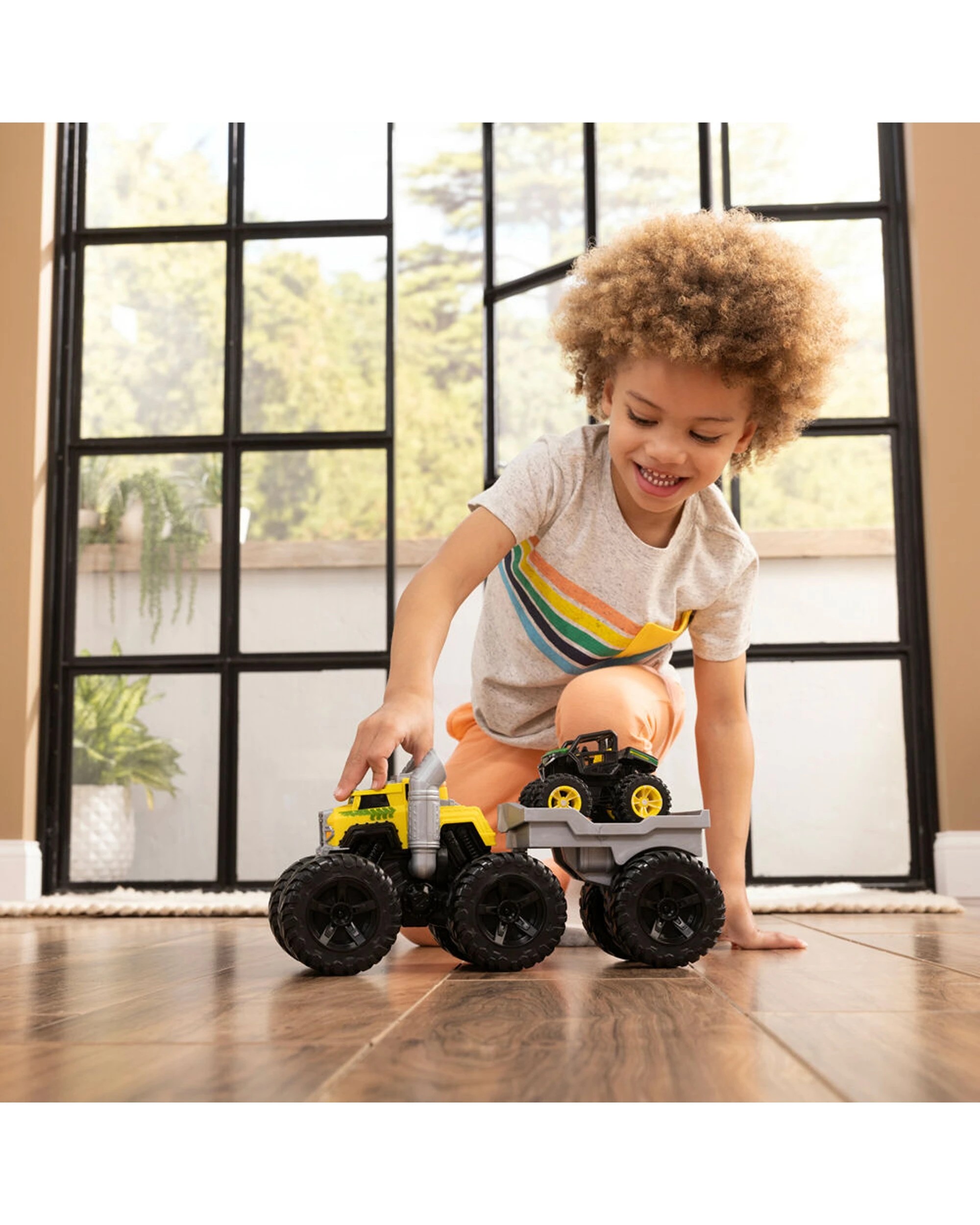 6 JOHN DEERE Monster Treads Roaring Rev Up Hauler Kids Toy With Lights and Sounds - Multi, 6 of 6