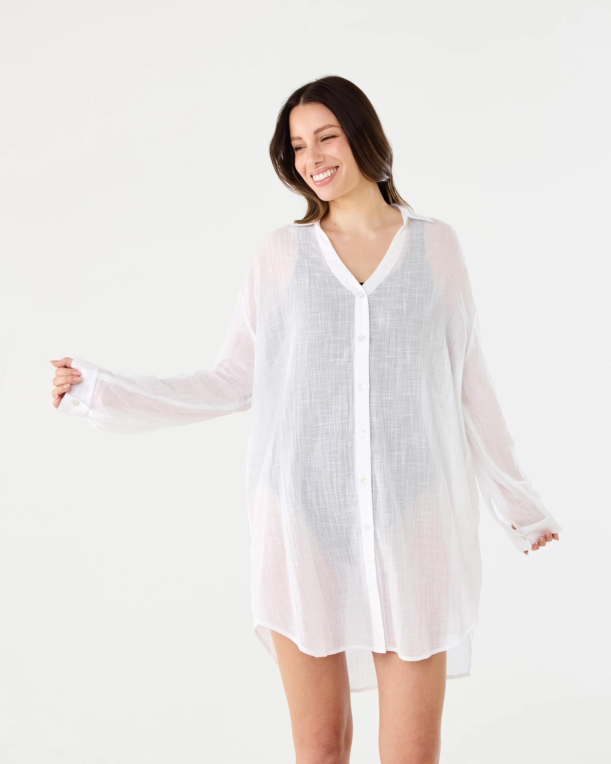 2 Cover Up Shirt White, 2 of 9