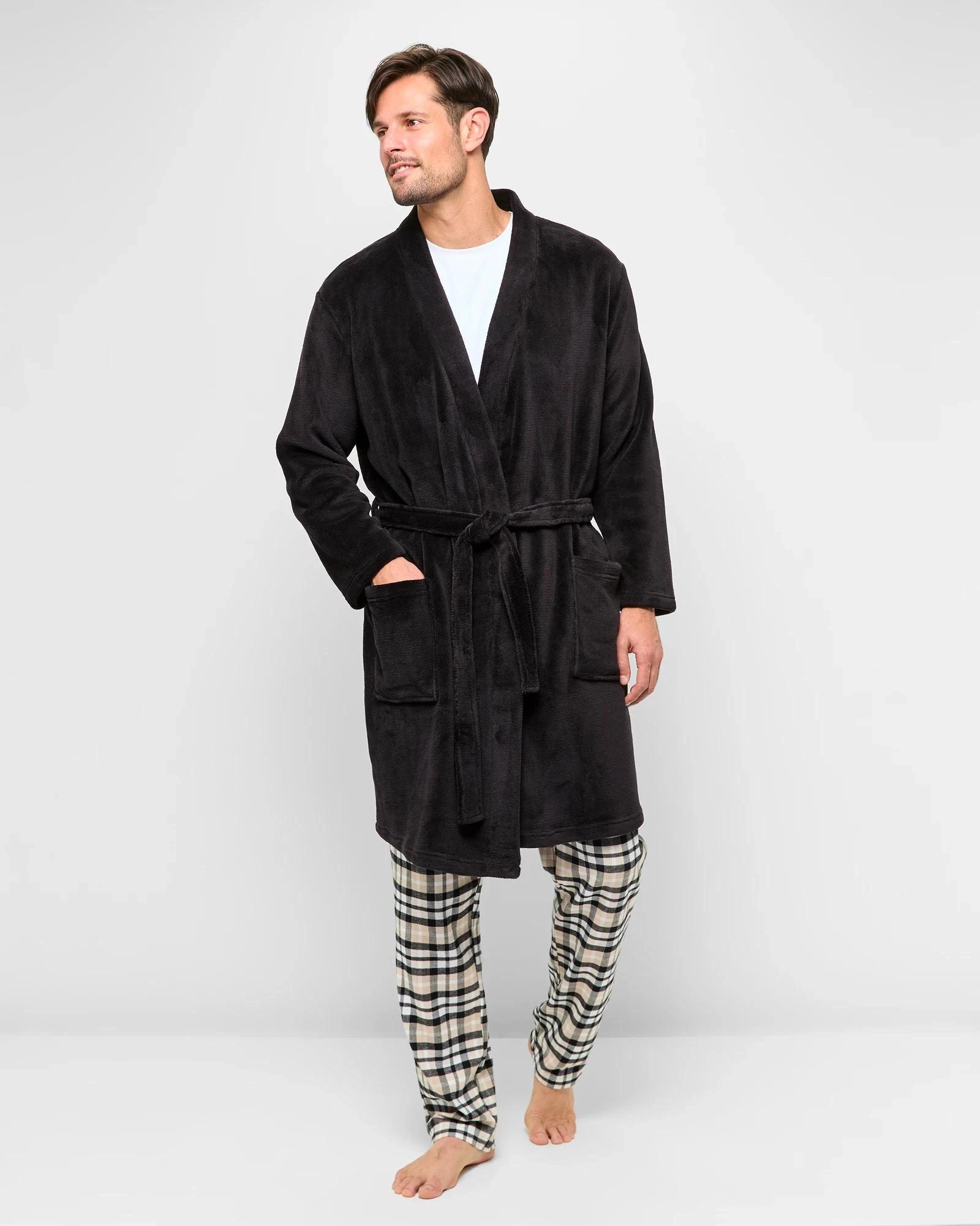 1 Target Coral Fleece Robe BLACK, 1 of 5
