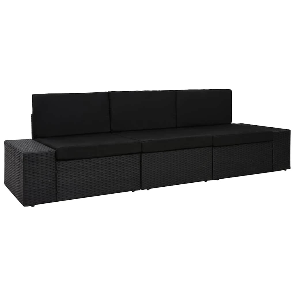 1 vidaXL Garden sofa Modular - Black, 1 of 9