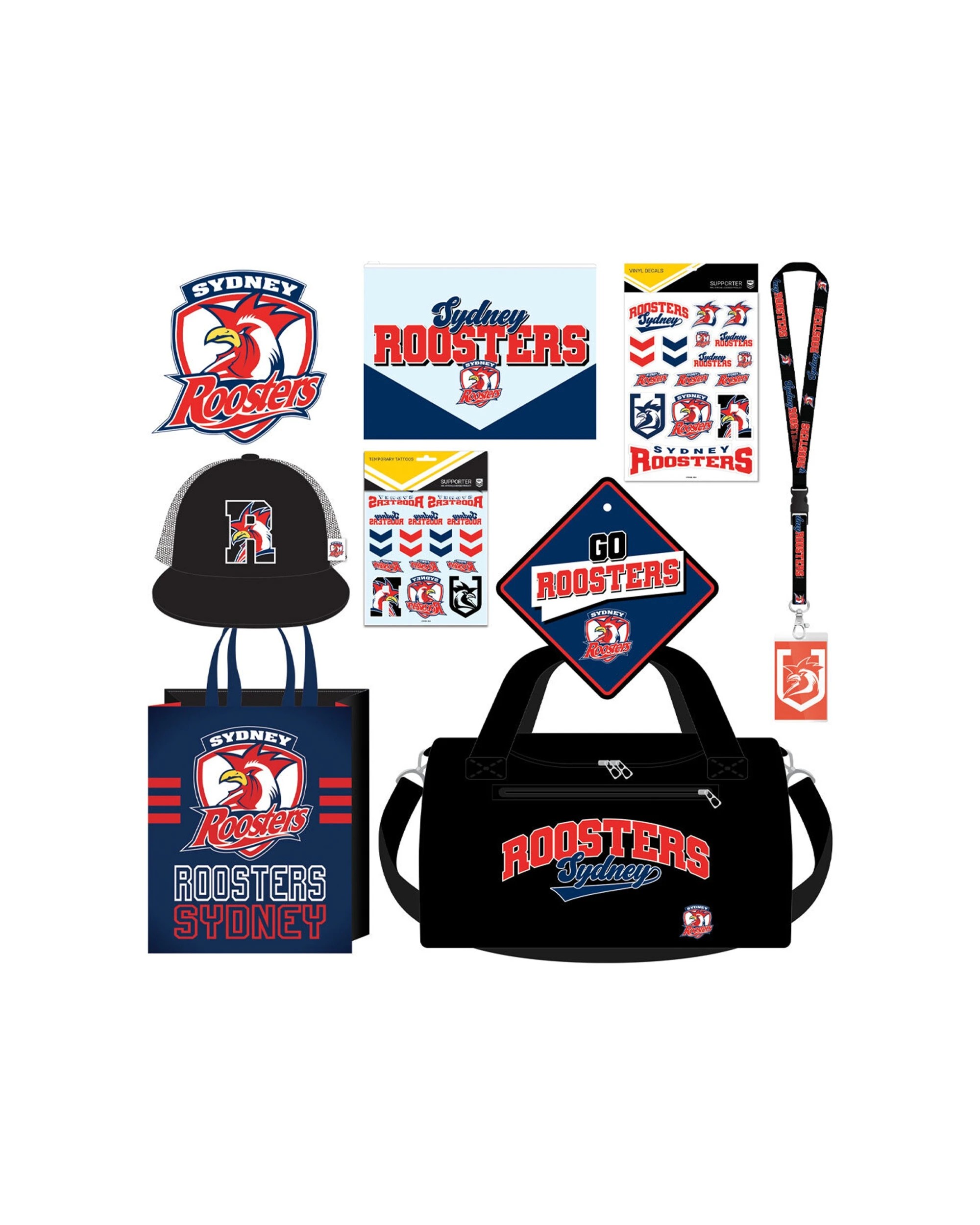 2 NRL Sydney Roosters Rugby VarietySports Rugby Merchandise Sport Showbag - Multi, 2 of 2