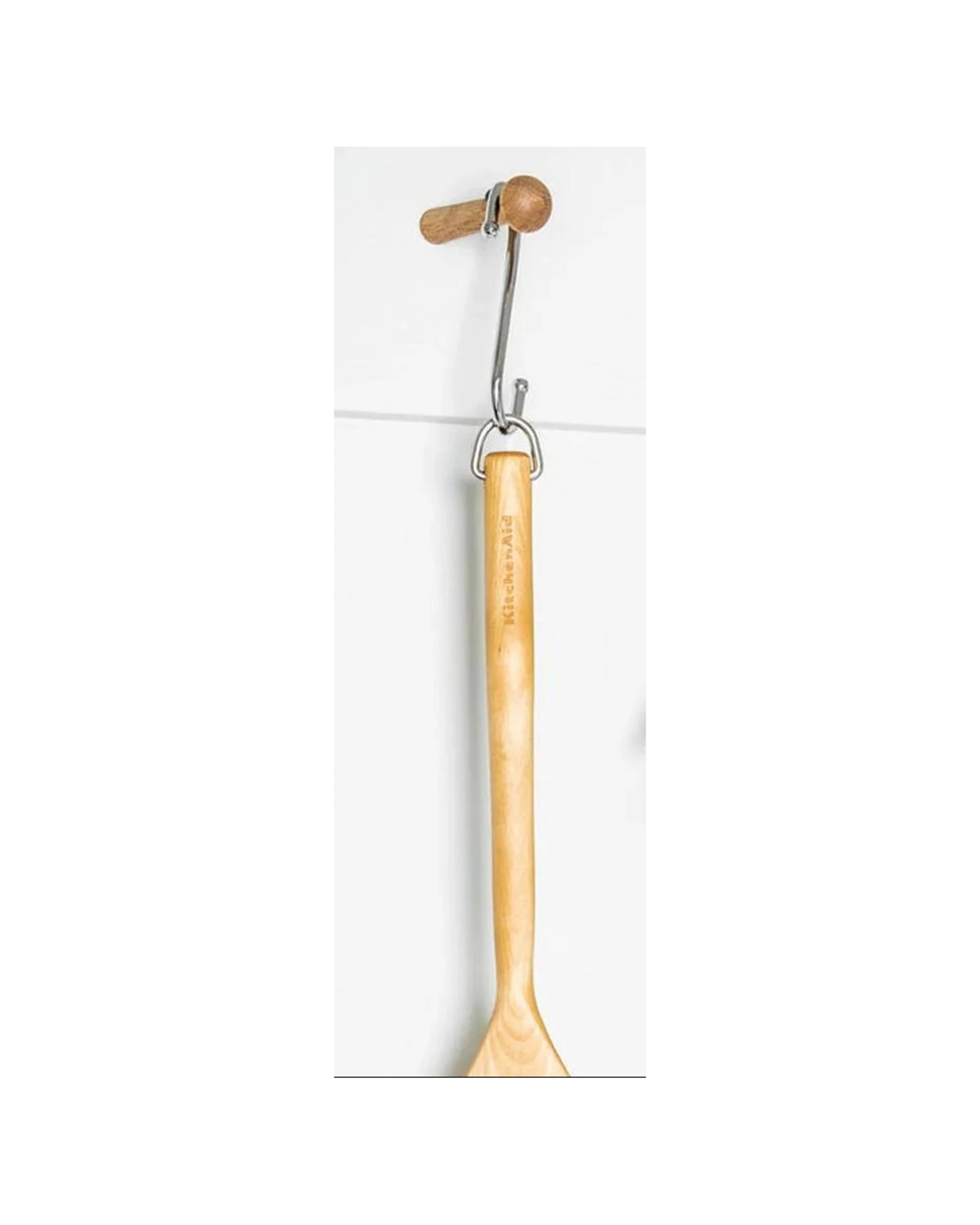 4 KitchenAid Birch Wood Slotted Spoon Cooking Utensil With Hanging Loop - Brown, 4 of 5