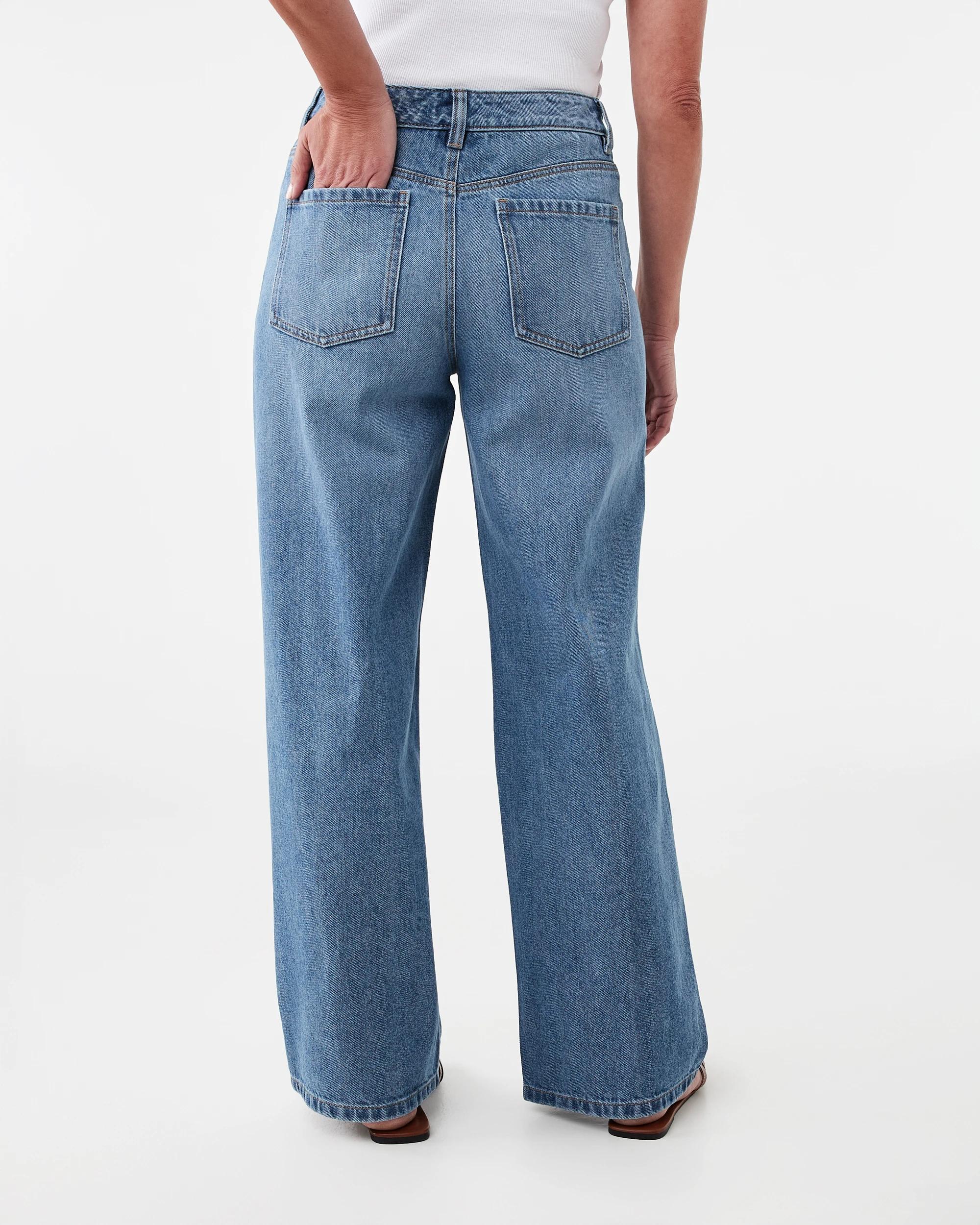 4 Straight Leg Diamante Jeans Mid Wash, 4 of 9