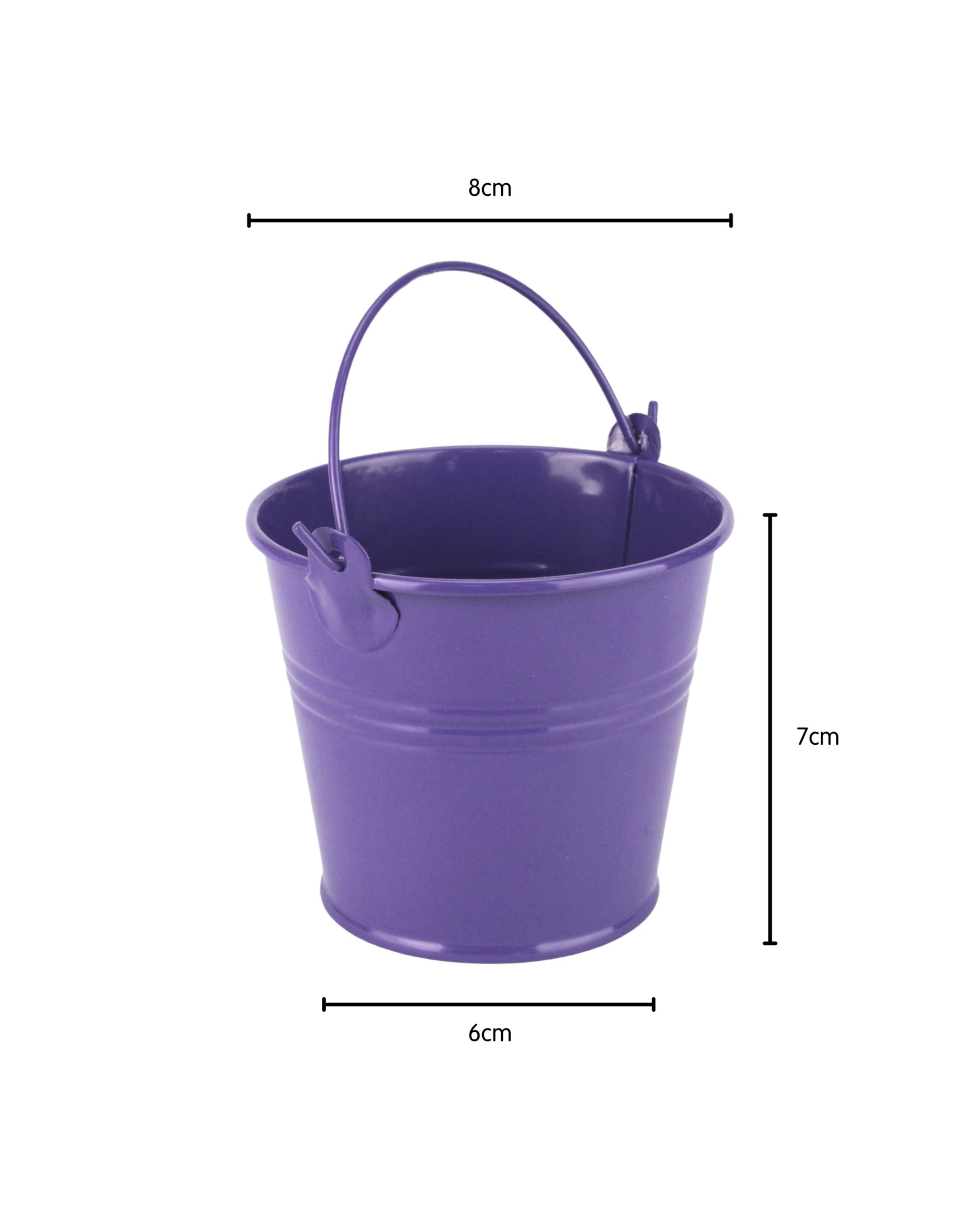2 Partyrama Small Metal Favour Bucket 7cm - Purple, 2 of 2