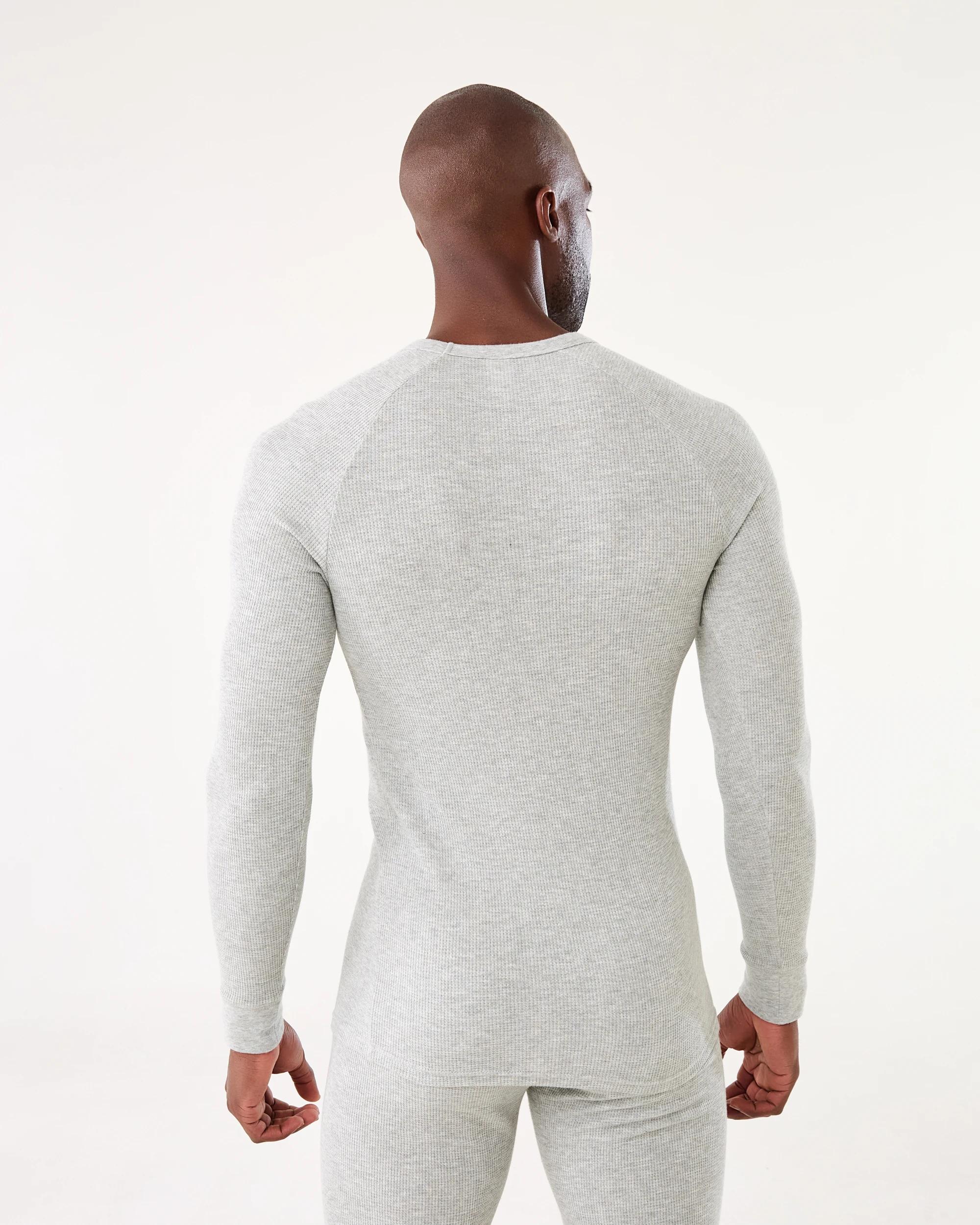3 Long Sleeve Mini Waffle Thermal Top Grey, 3 of 4