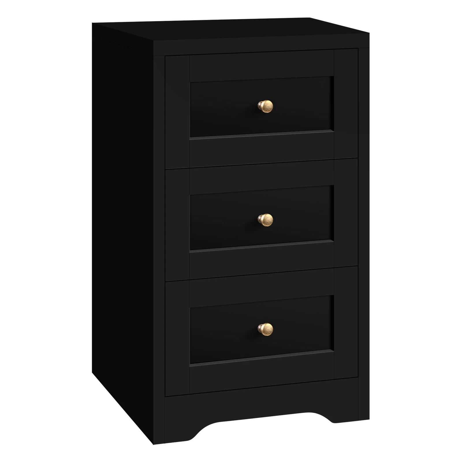 3 Alfordson 2x Bedside Table Hamptons Storage Nightstand Cabinet - Black, 3 of 9