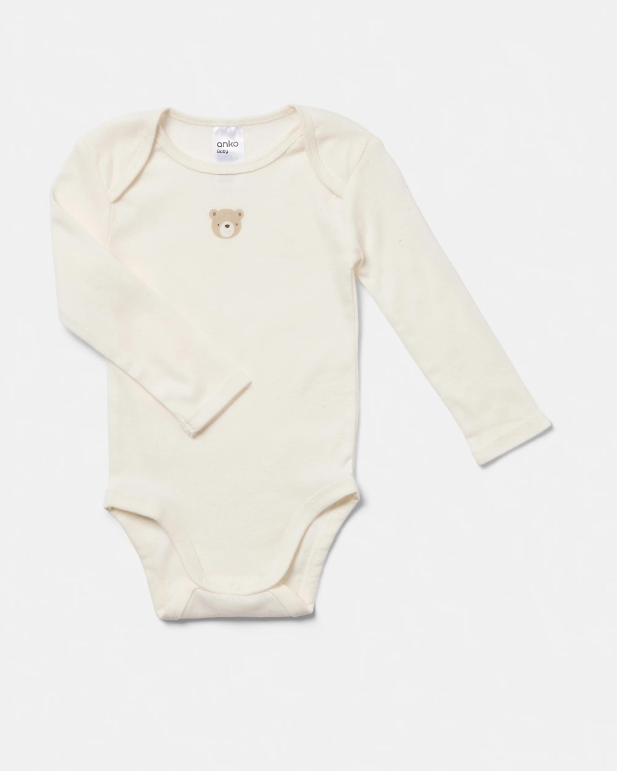 6 5 Pack Cotton Long Sleeve Bodysuits Bge Ct Br, 6 of 8