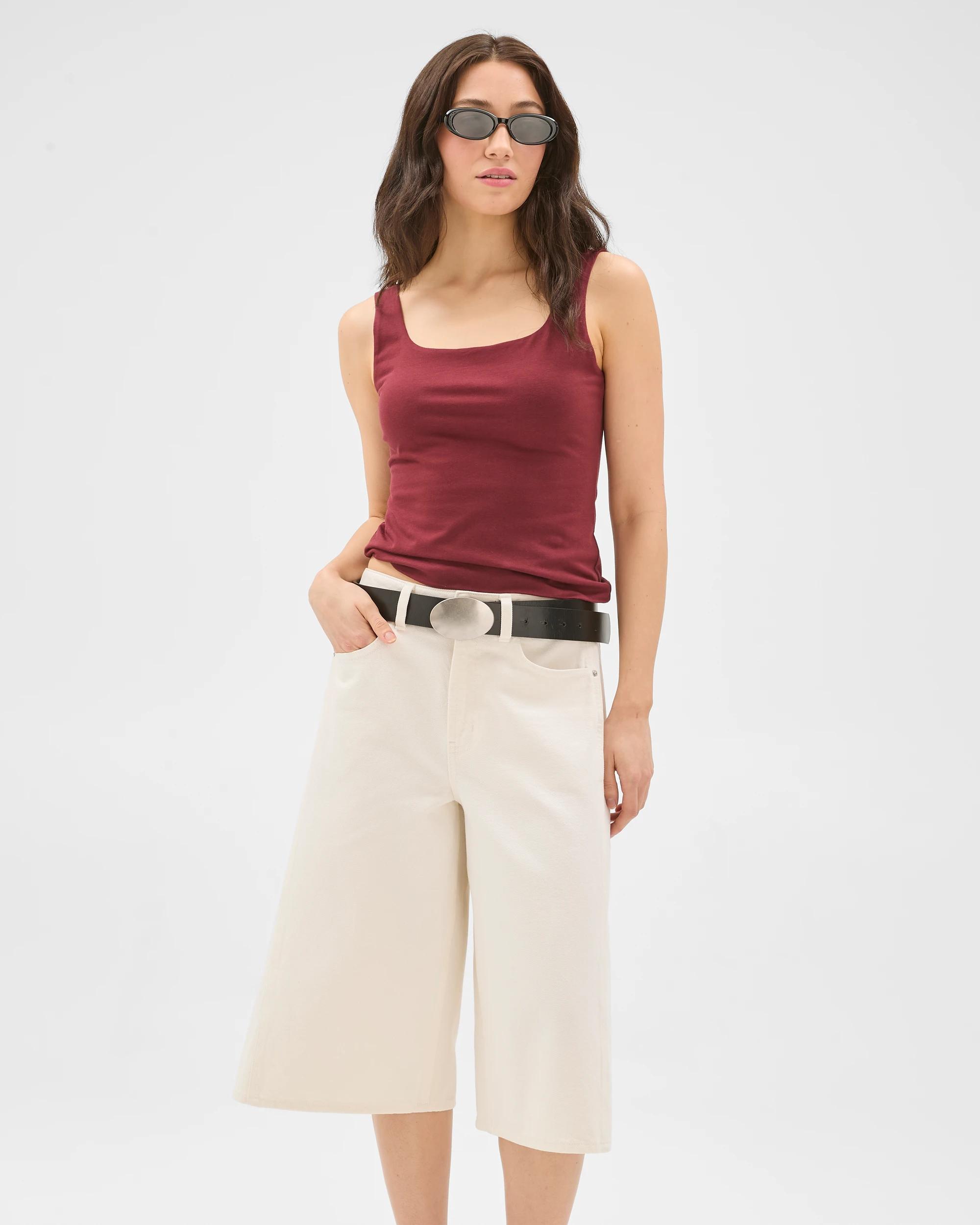 2 Lily Loves Longline Denim Bermuda Shorts ECRU, 2 of 7