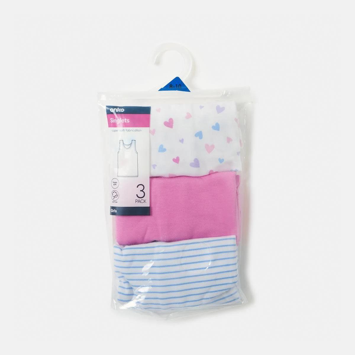 6 3 Pack Super Soft Singlets Hearts, 6 of 6