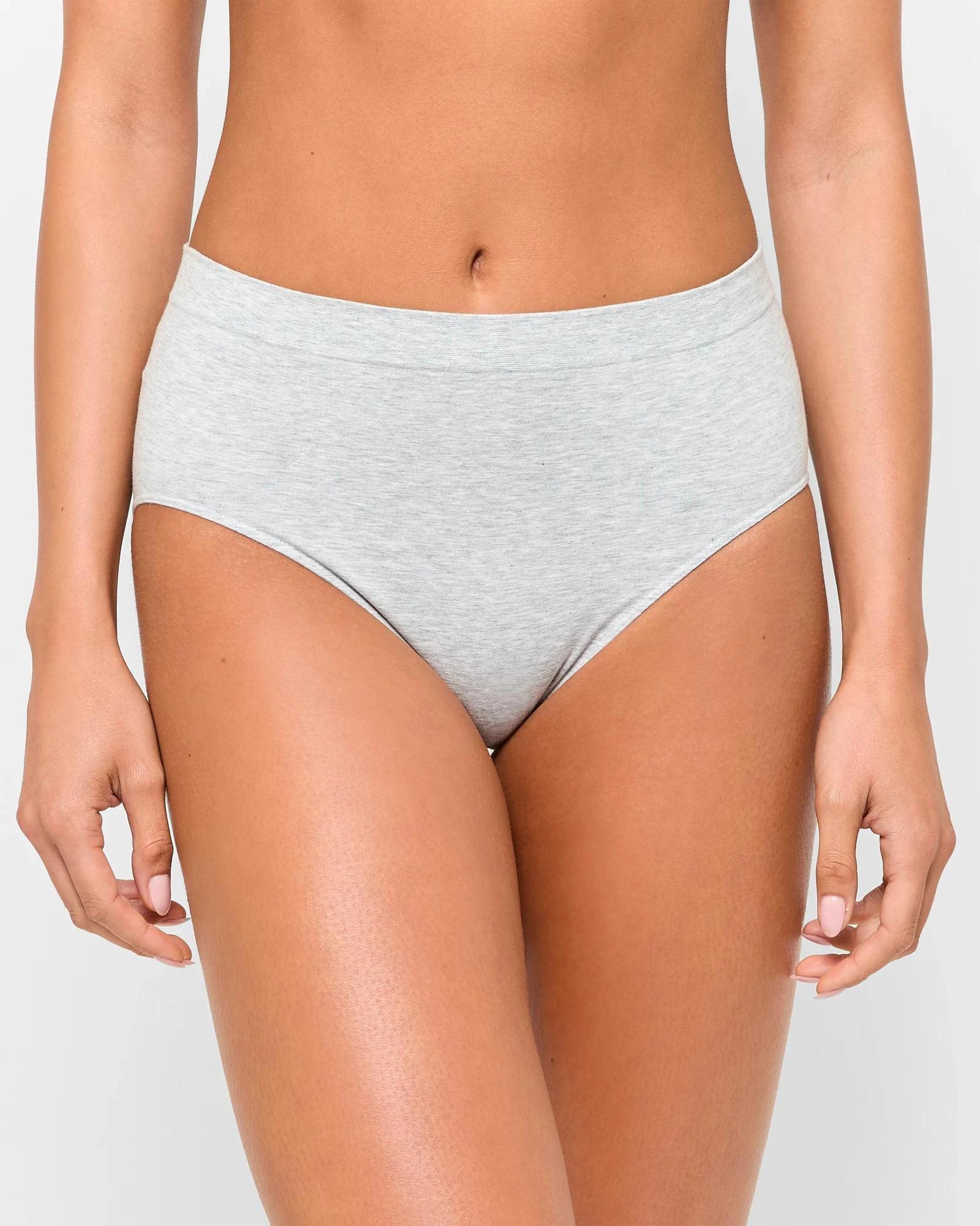 3 Target Australian Cotton Blend 2 Pack Seamfree Midi Briefs GREY MARLE/FOLKSTONE, 3 of 5