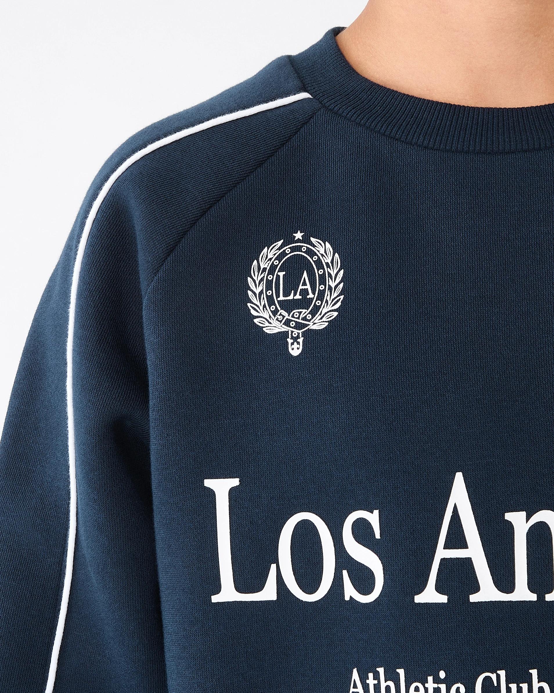 3 Oversized Pipe Detail Crew Neck Sweatshirt Nvy Varsit, 3 of 7