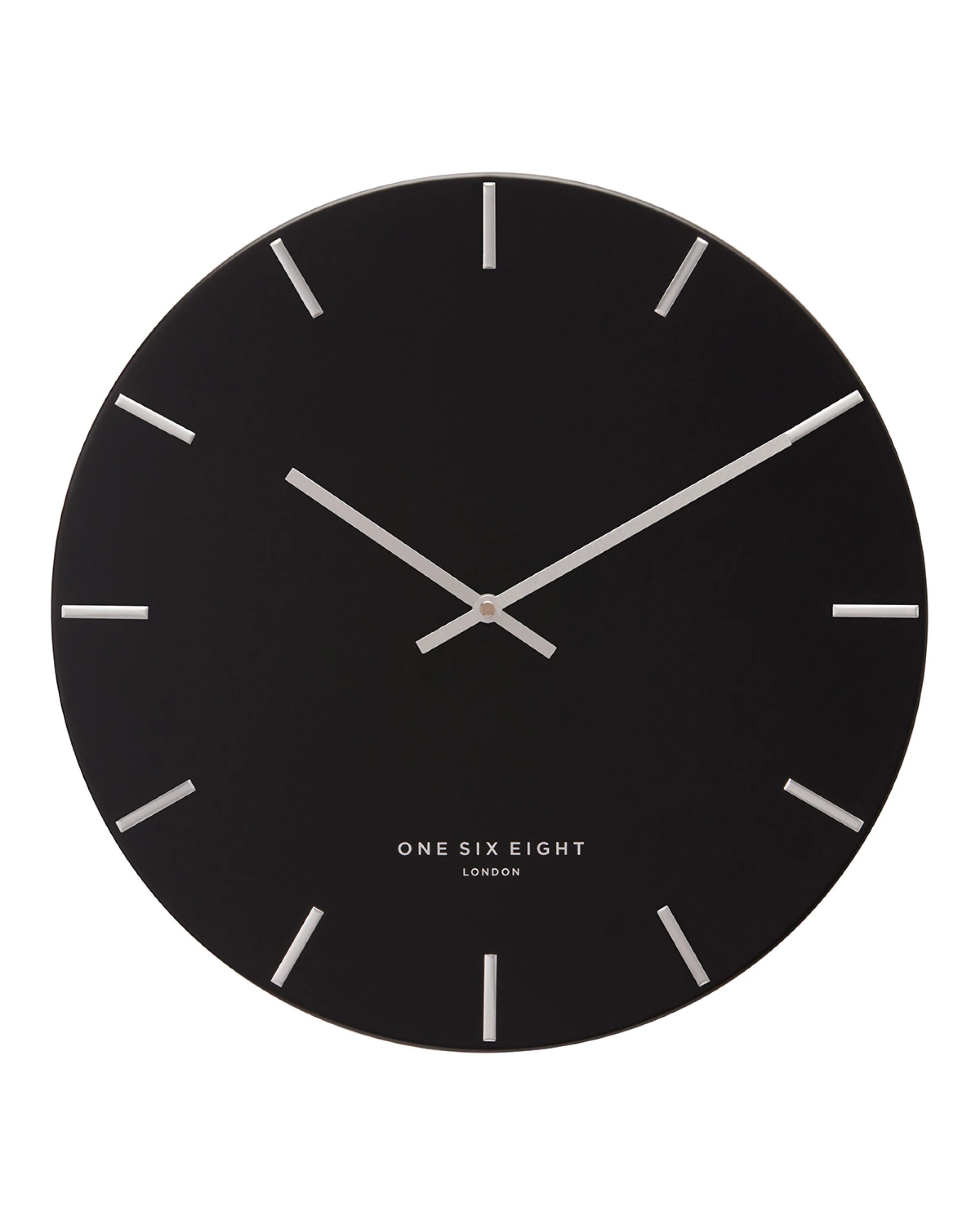 1 One Six Eight London Luca Silent Wall Clock - 40cm - Black, 1 of 2