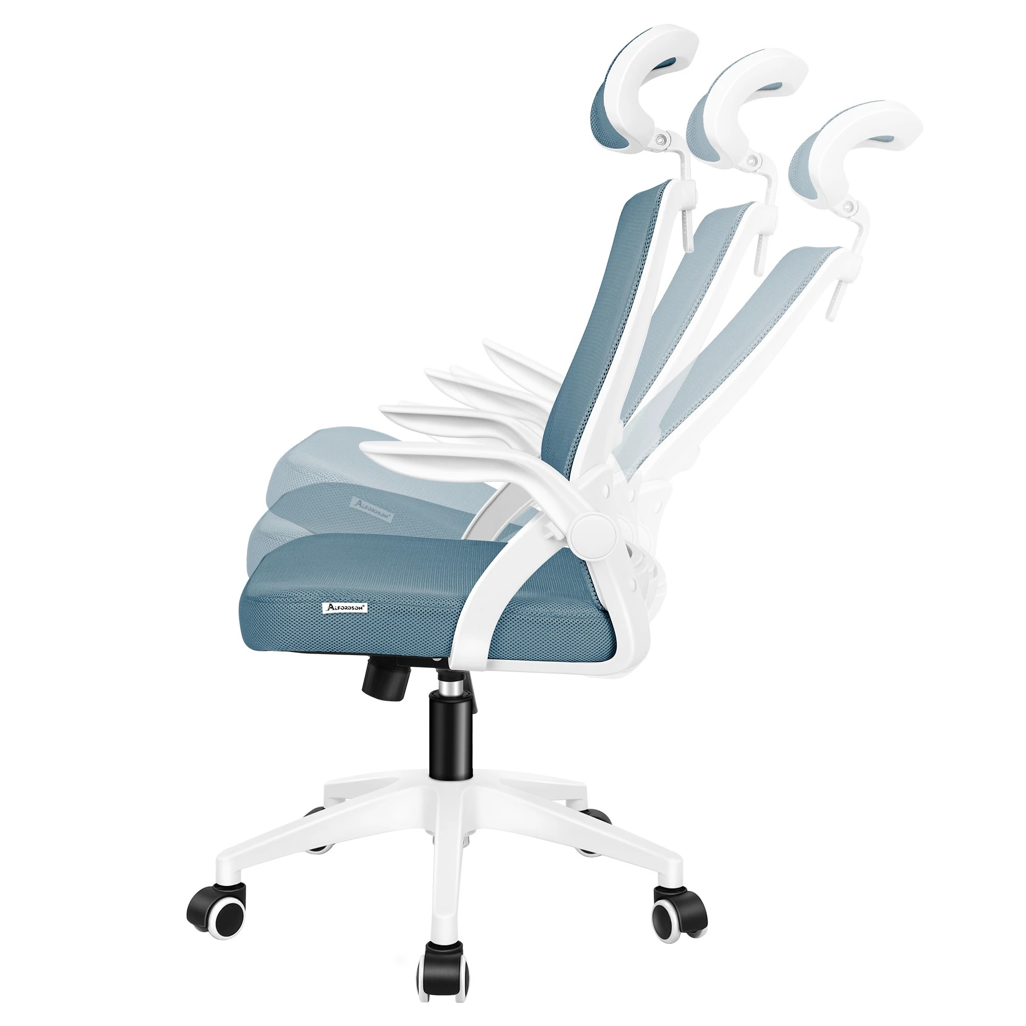 5 Alfordson Mesh Office Chair Executive Fabric Seat Tilt Gaming Computer - Blue, 5 of 10