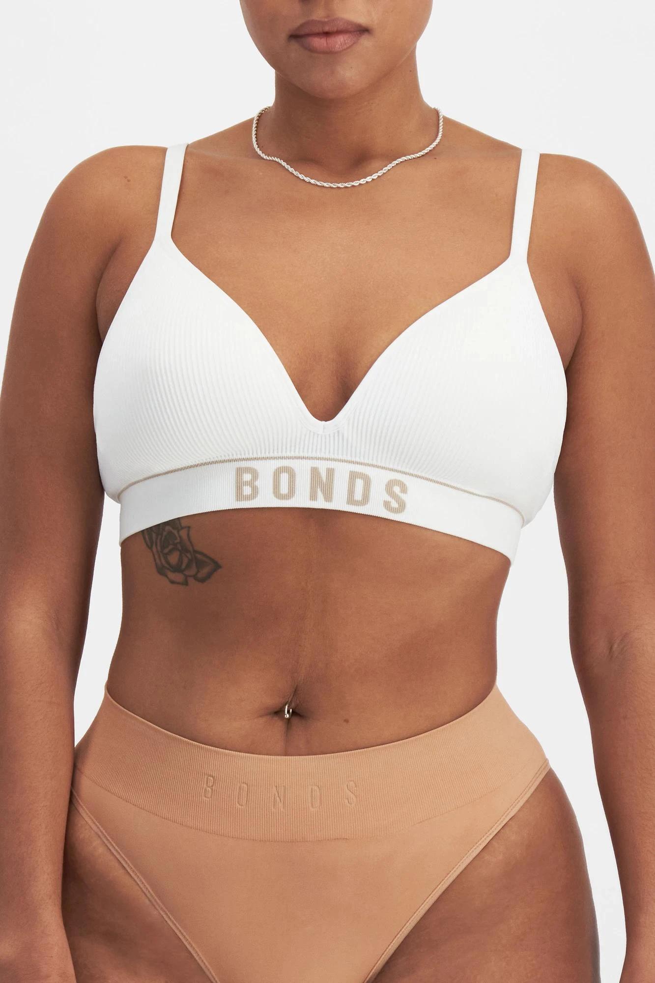 5 Womens Retro Rib T-Shirt Crop Bra - Bonds WHITE/BLUSH, 5 of 8