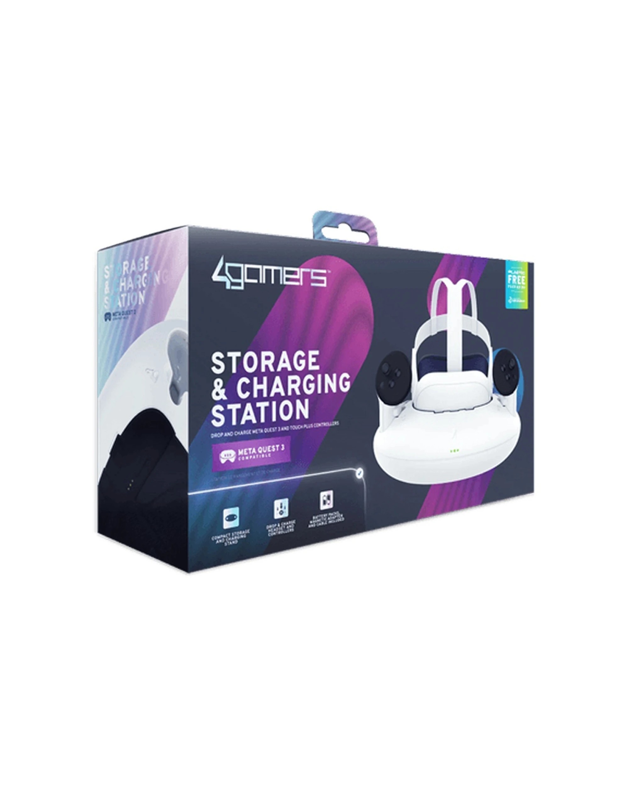 2 4Gamers Storage And Charging Station For Meta Quest 3 Fast Charging 2.5h - White, 2 of 4