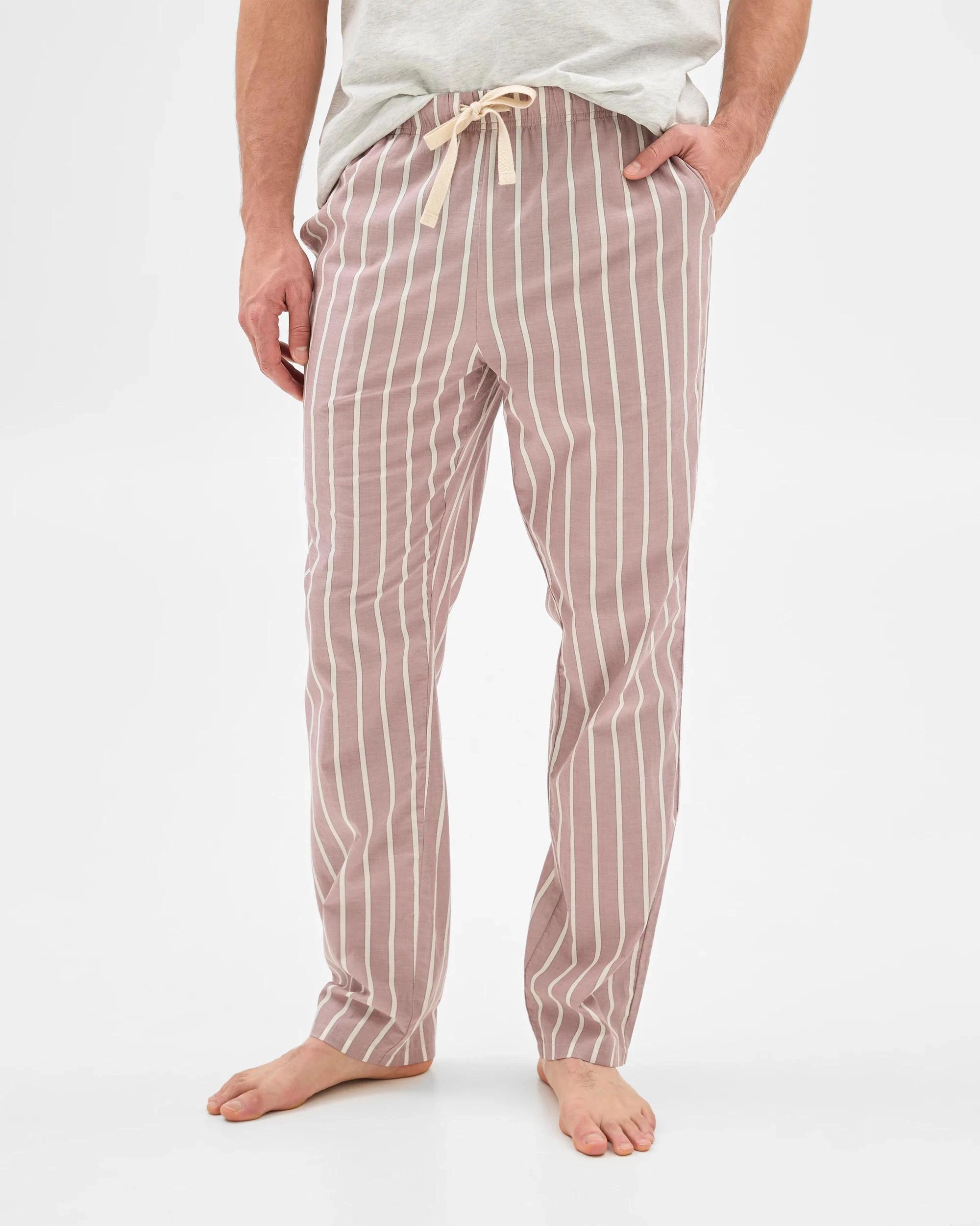 6 Target Mens Australian Cotton Jersey/Poplin Pyjama Set GREY MARLE/ RED STRIPE, 6 of 8