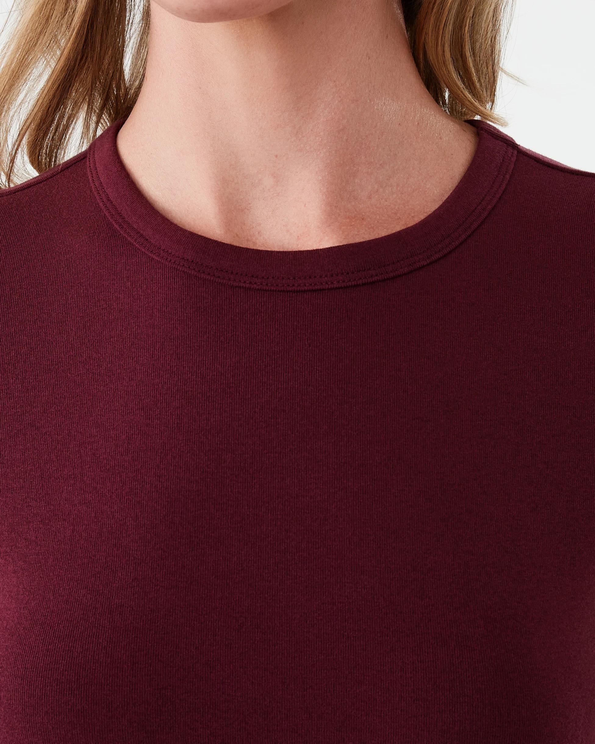 5 Short Sleeve Rib Crew Neck T-shirt Burgundy, 5 of 5