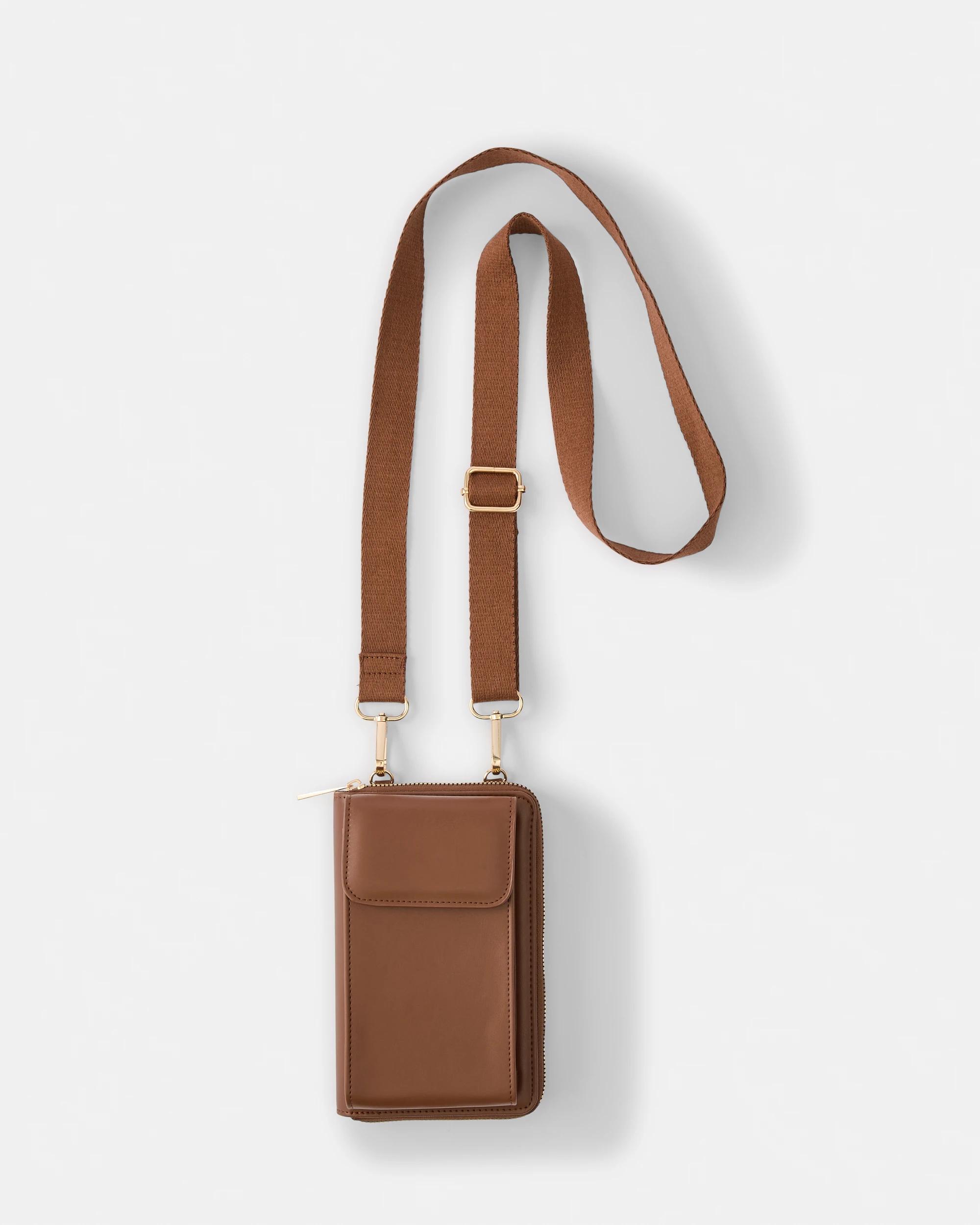 1 Crossbody Phone Wallet Bag Rich Tan, 1 of 6