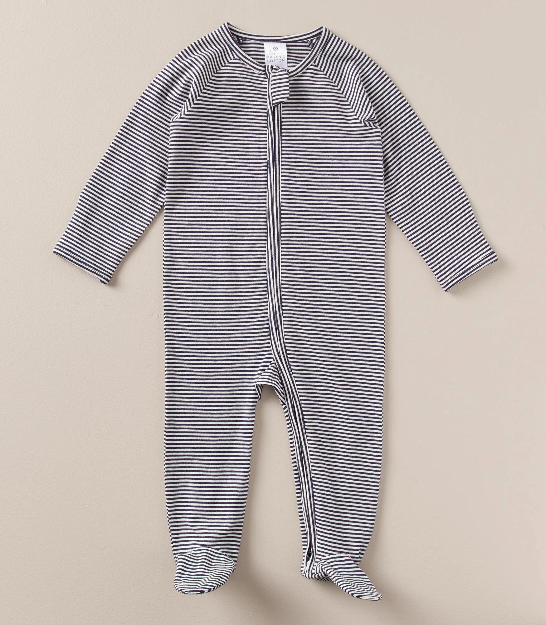 2 Target Baby Organic Cotton Stripe Coverall NAVY BLUE, 2 of 7