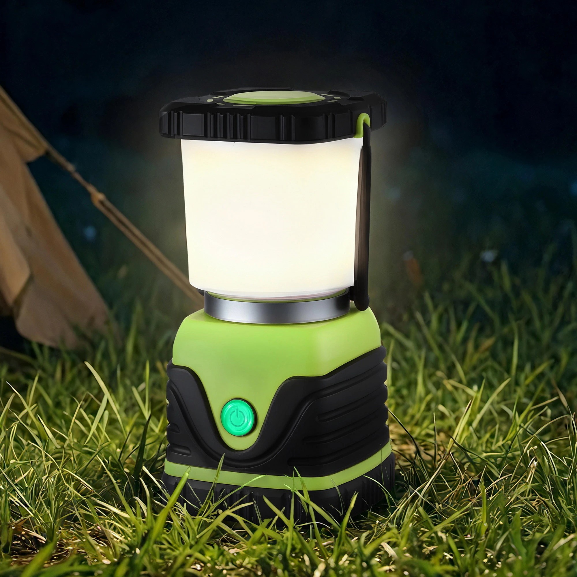 2 Weisshorn 2-Pack LED Camping Lanterns, 1000LM Super Bright Waterproof Portable Emergency Tent Lights - Green, 2 of 2