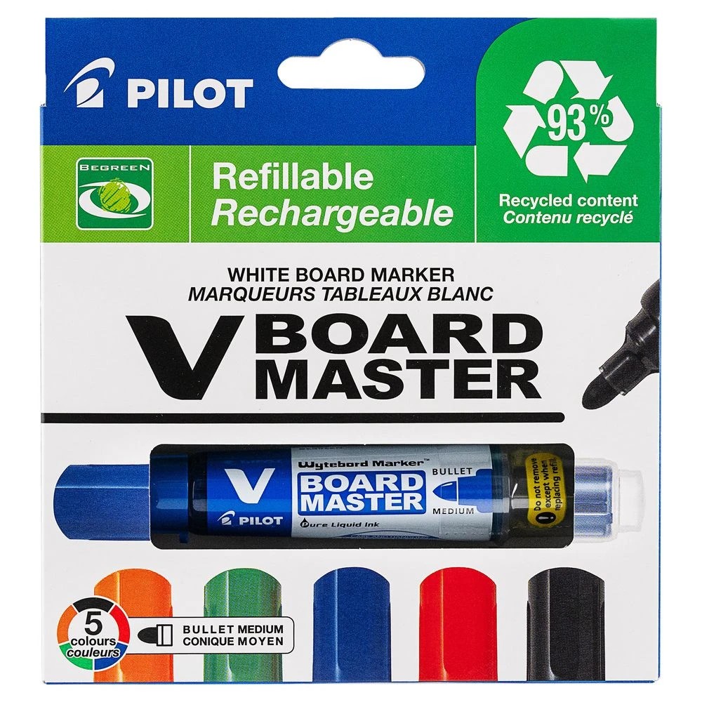 1 PILOT V Board Master Whiteboard Marker Bullet Assorted 5 Pack, 1 of 7