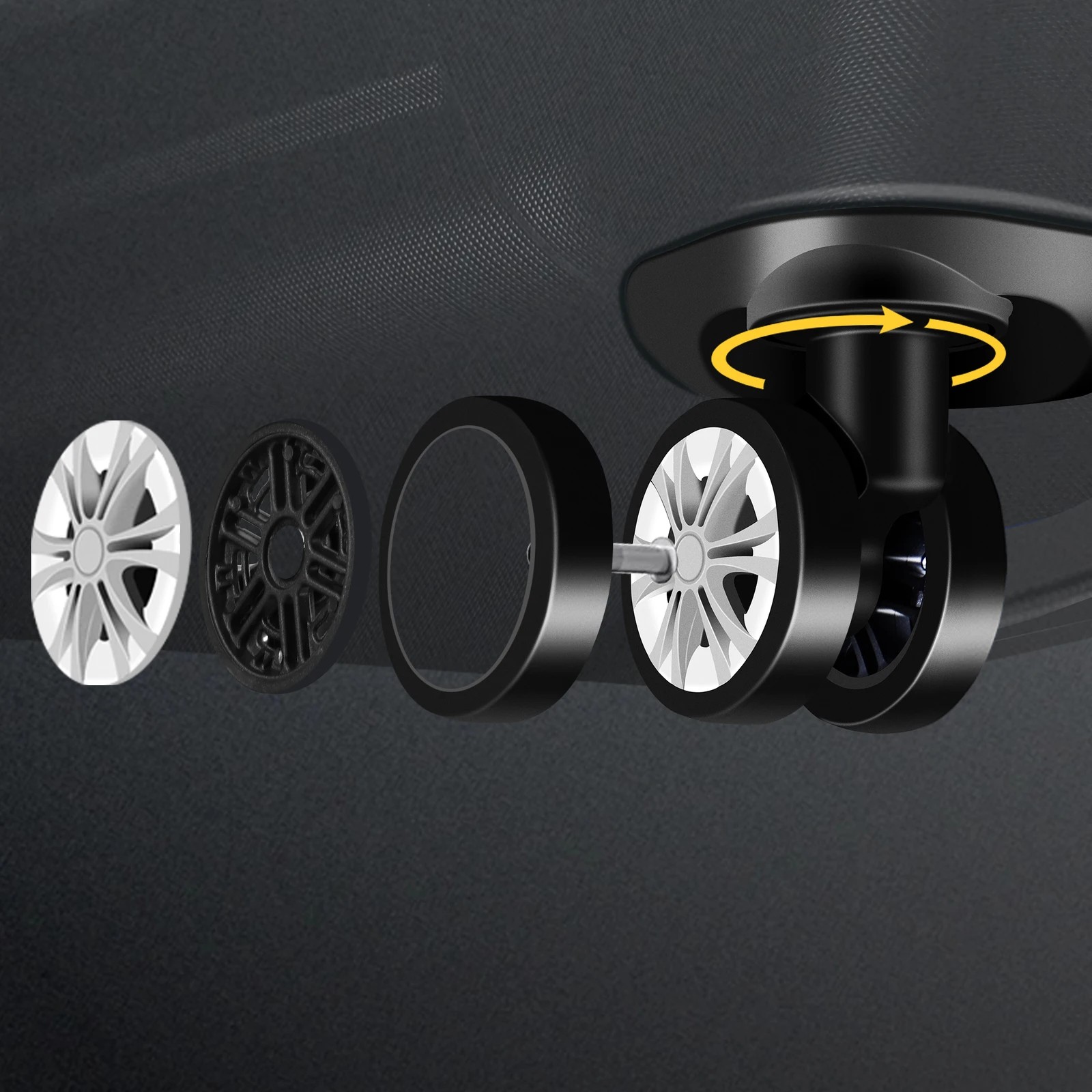 7 Alfordson Luggage 3PCS Set Suitcase Trolley TSA Carry on Hard Case - Black, 7 of 10