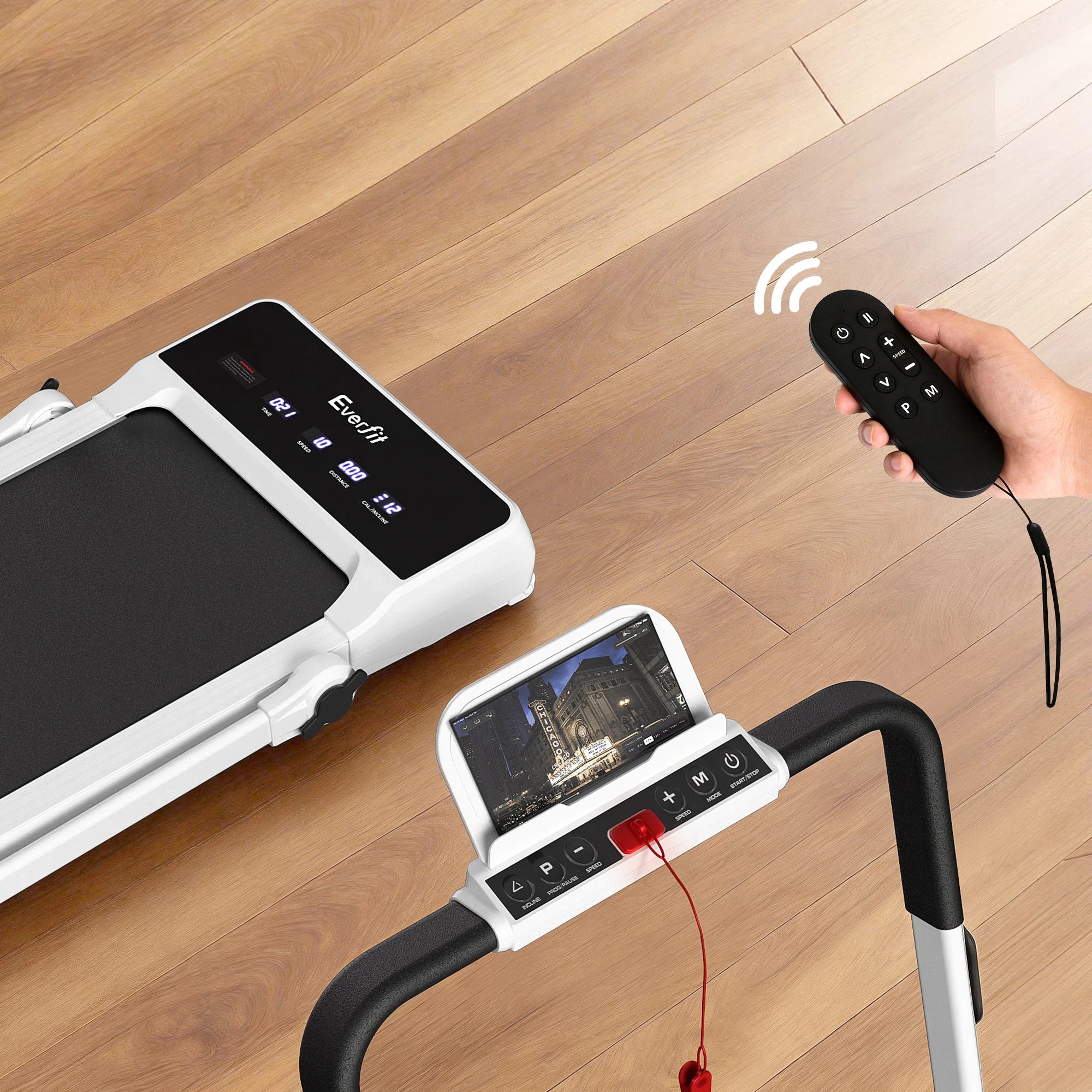 9 Everfit 3 in 1 Walking Pad Treadmill 20% Auto Incline Under Desk Foldable for Home With 40cm Belt - White, 9 of 10