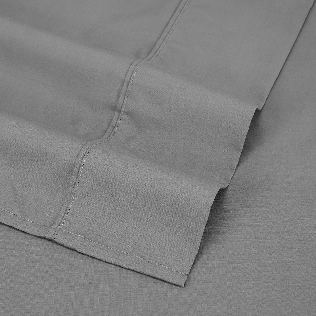 4 225 Thread Count Cotton Rich Sheet Set - Grey, Single Bed, 4 of 6