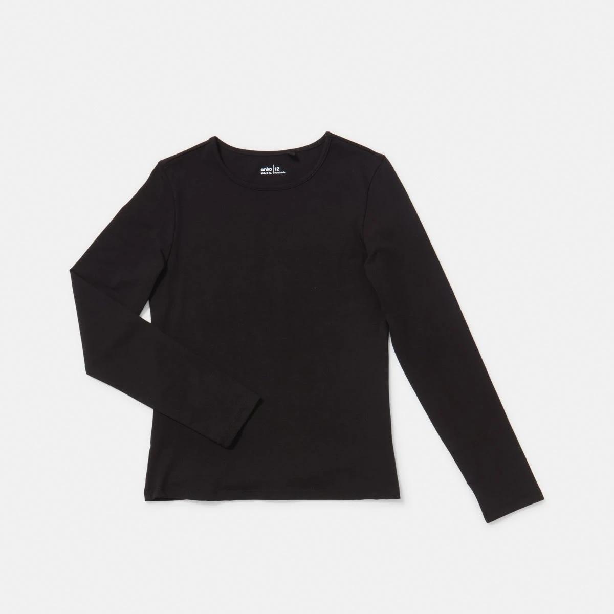 7 Plain Long Sleeve Top Black, 7 of 8