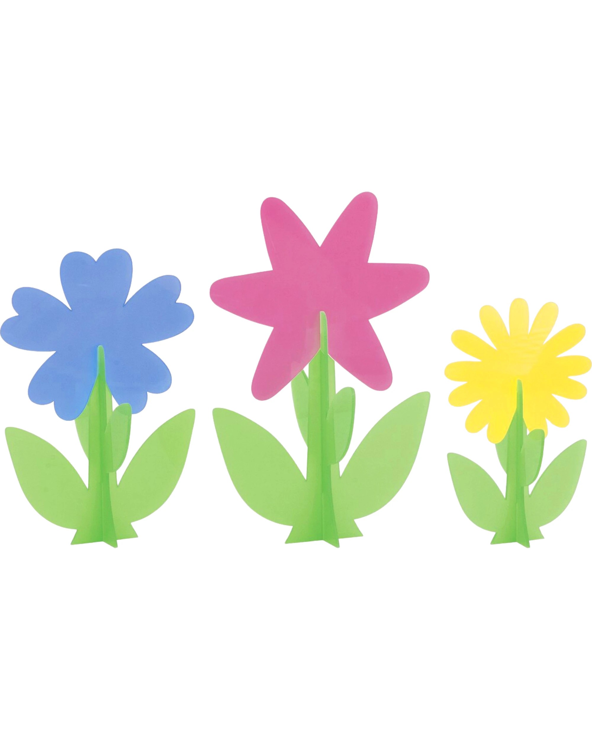 1 Unique 3D Plastic Flower Table Centrepieces Pack of 3 - Multi, 1 of 5