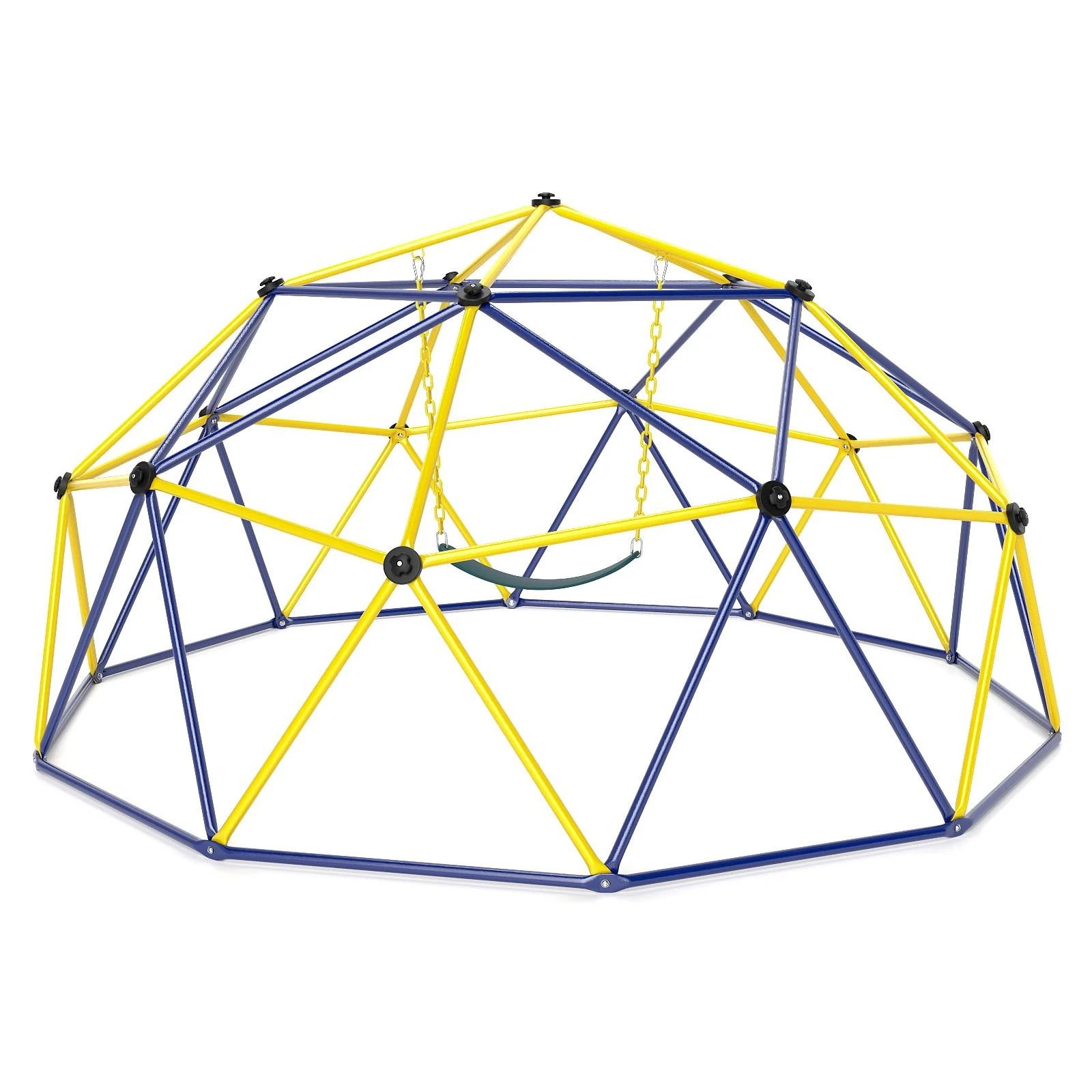 1 Costway Climb Playset Climbing Dome Swing Set Steel Climber - Blue, 1 of 1