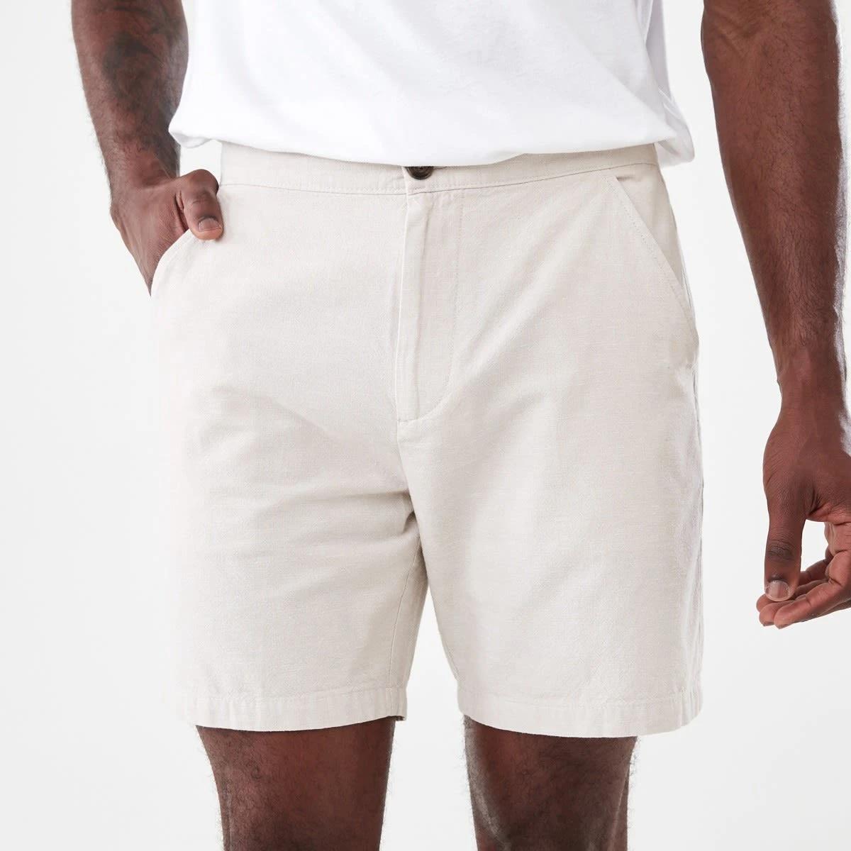 1 Textured Bermuda Shorts BARLEY BEIGE, 1 of 6