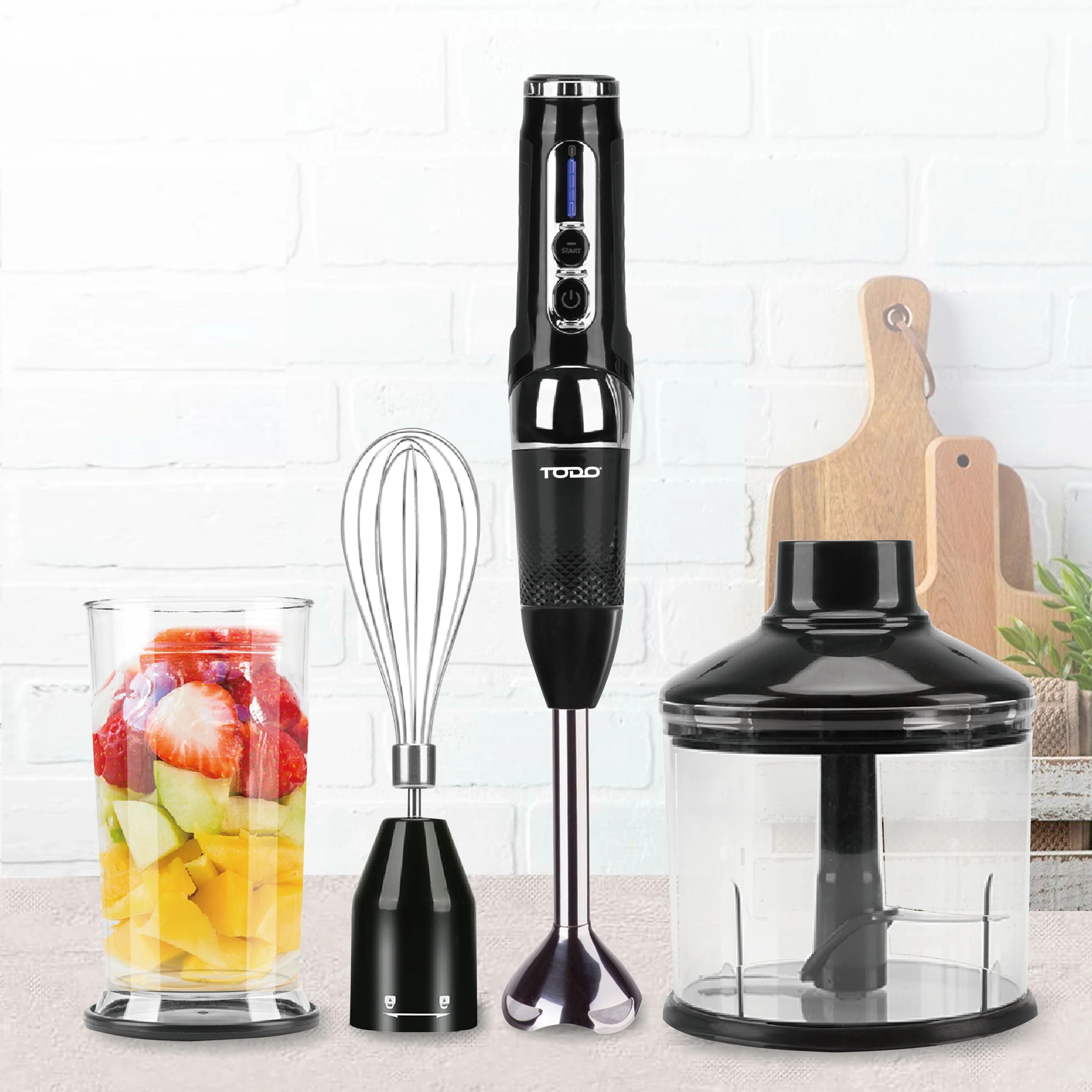 2 TODO Cordless Stick Blender Food Chopper Whisk 7.4V 2000mAh Handheld Electric Blender, 2 of 8