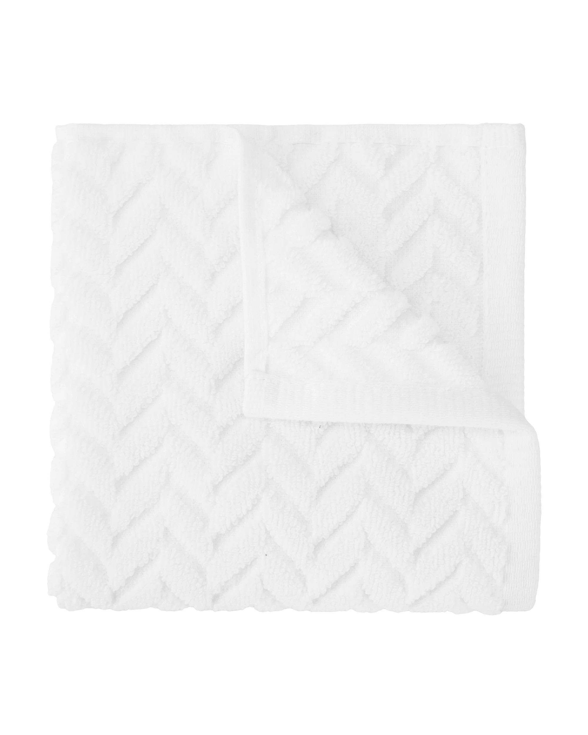 1 Chevron Cotton Face Washer - White, 1 of 6