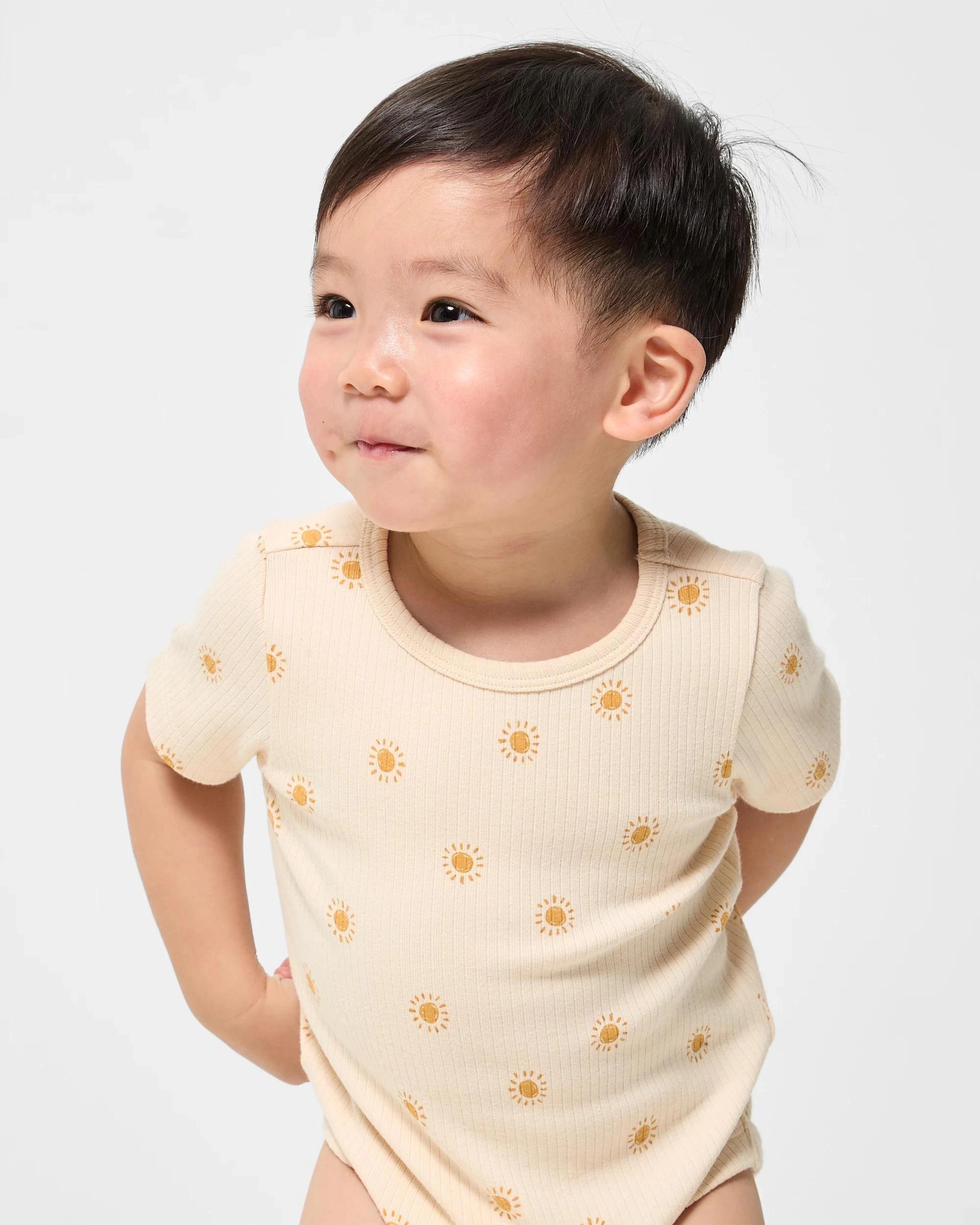 2 Target Baby Baby Organic Cotton Print Rib Bodysuit 3 Pack SUN, 2 of 6