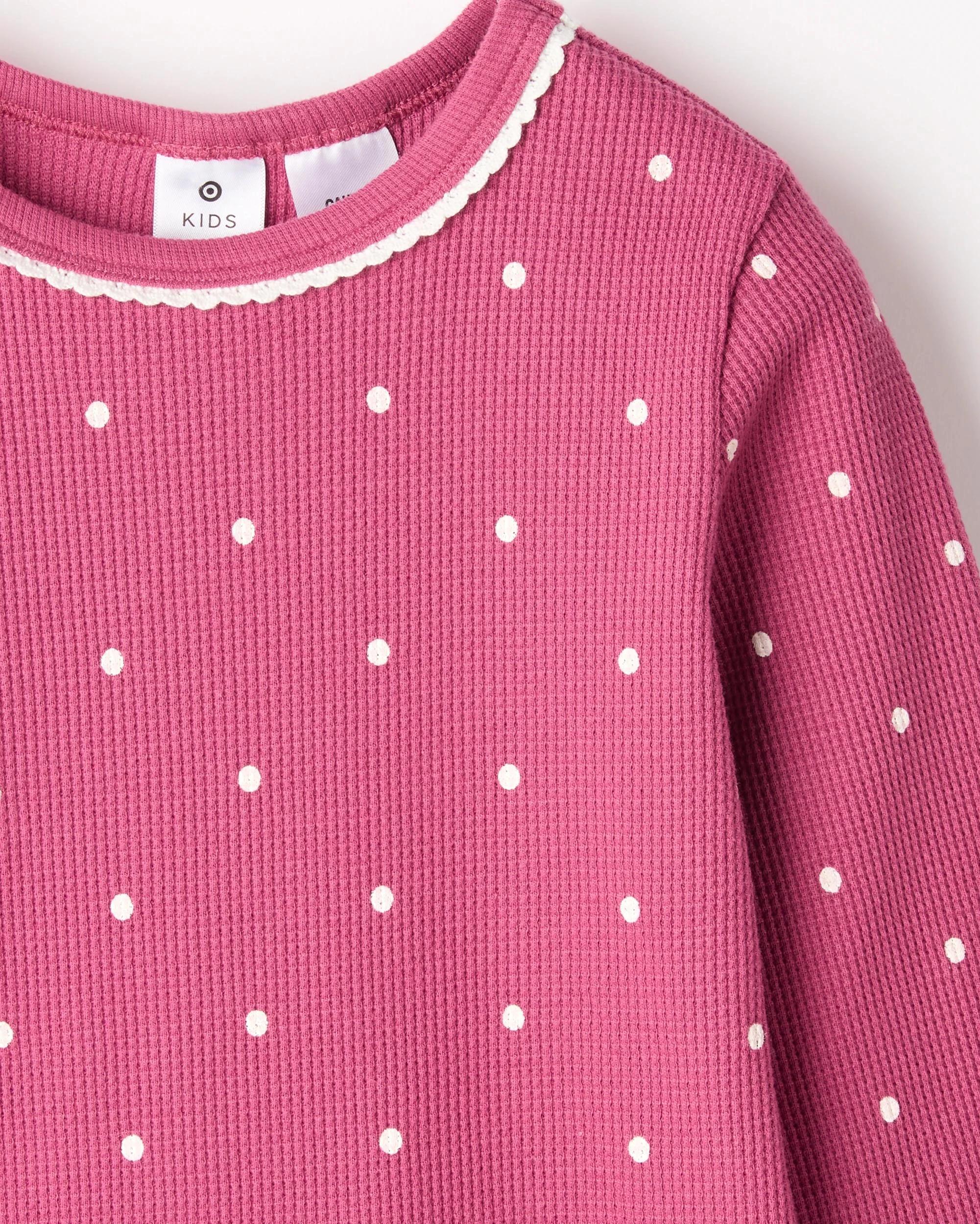 7 Target Kids Australian Cotton Younger Girls Waffle Knit Pyjama Set SPOT, 7 of 9