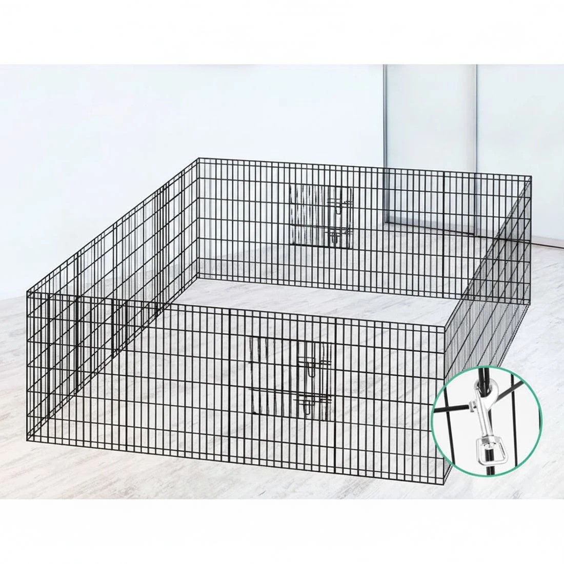 6 i.Pet 2x36" 8 Panel Dog Playpen Pet Fence Exercise Cage Enclosure Play Pen - Black, 6 of 7