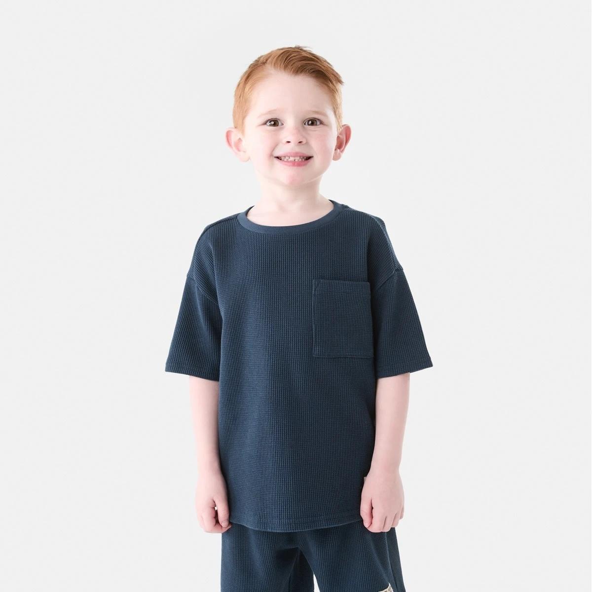 1 Waffle T-shirt Dress Navy, 1 of 9