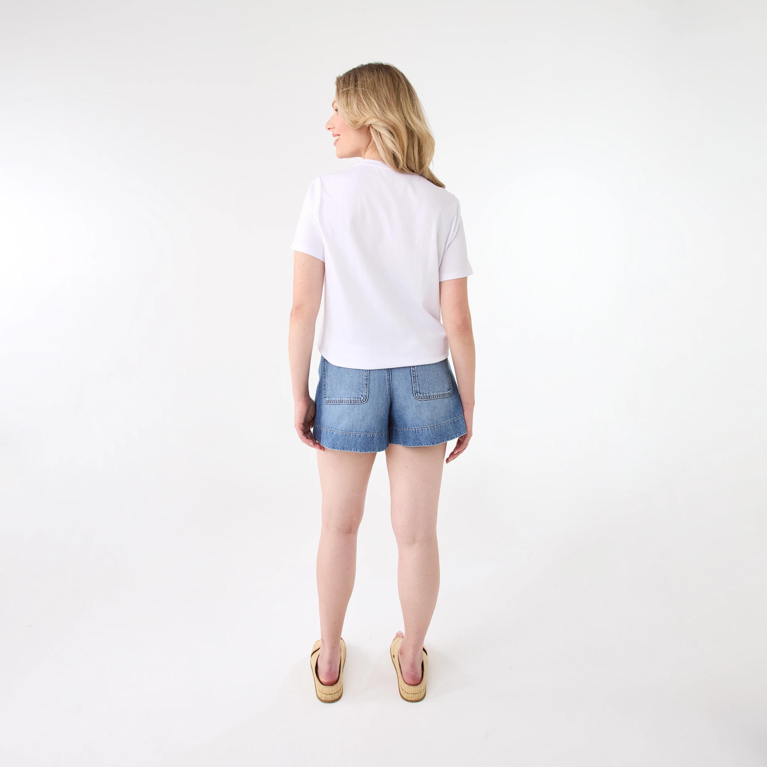 4 Pocket Front Denim Shorts Mid Wash, 4 of 10