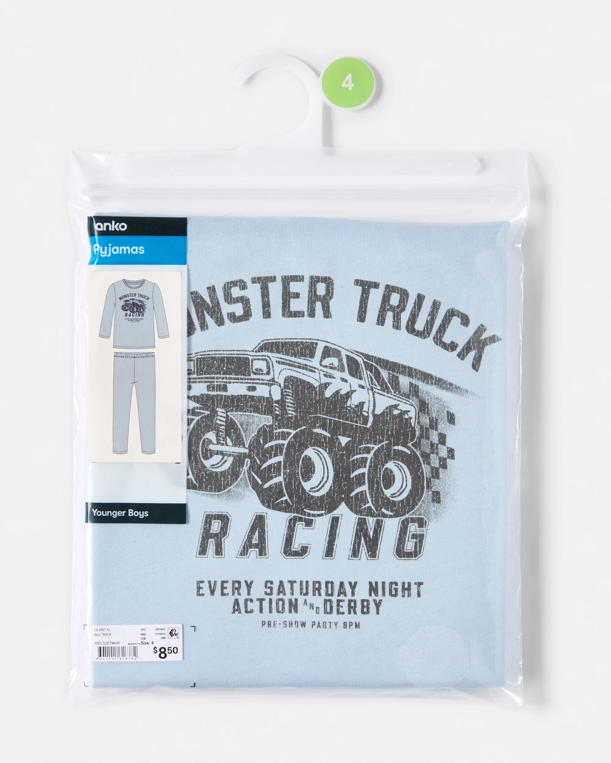 5 Knit Pyjama Set Blu Truck, 5 of 7