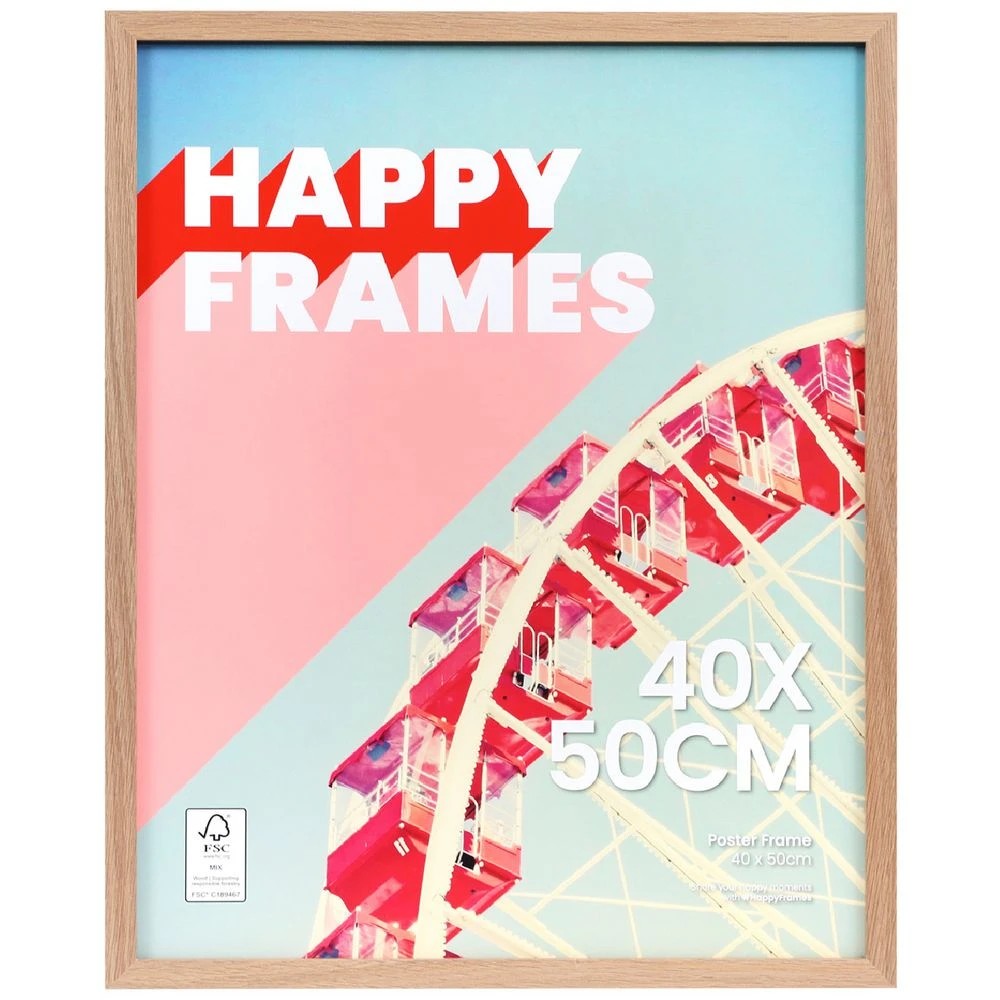 1 Happy Frames 40 x 50CM Poster Frame Oak, 1 of 3