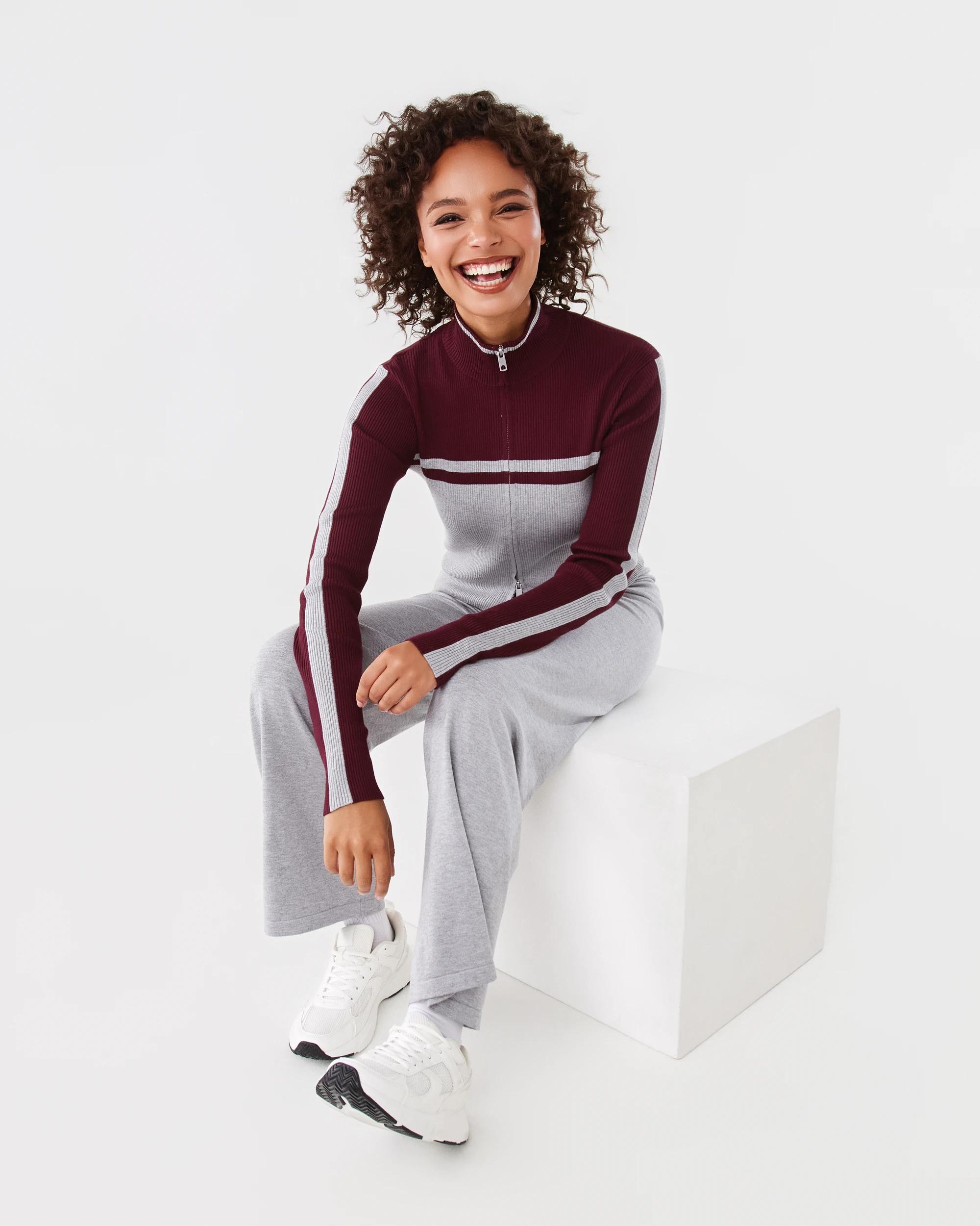 8 True Knit Stripe Tie Up Pants Grey Marle, 8 of 9