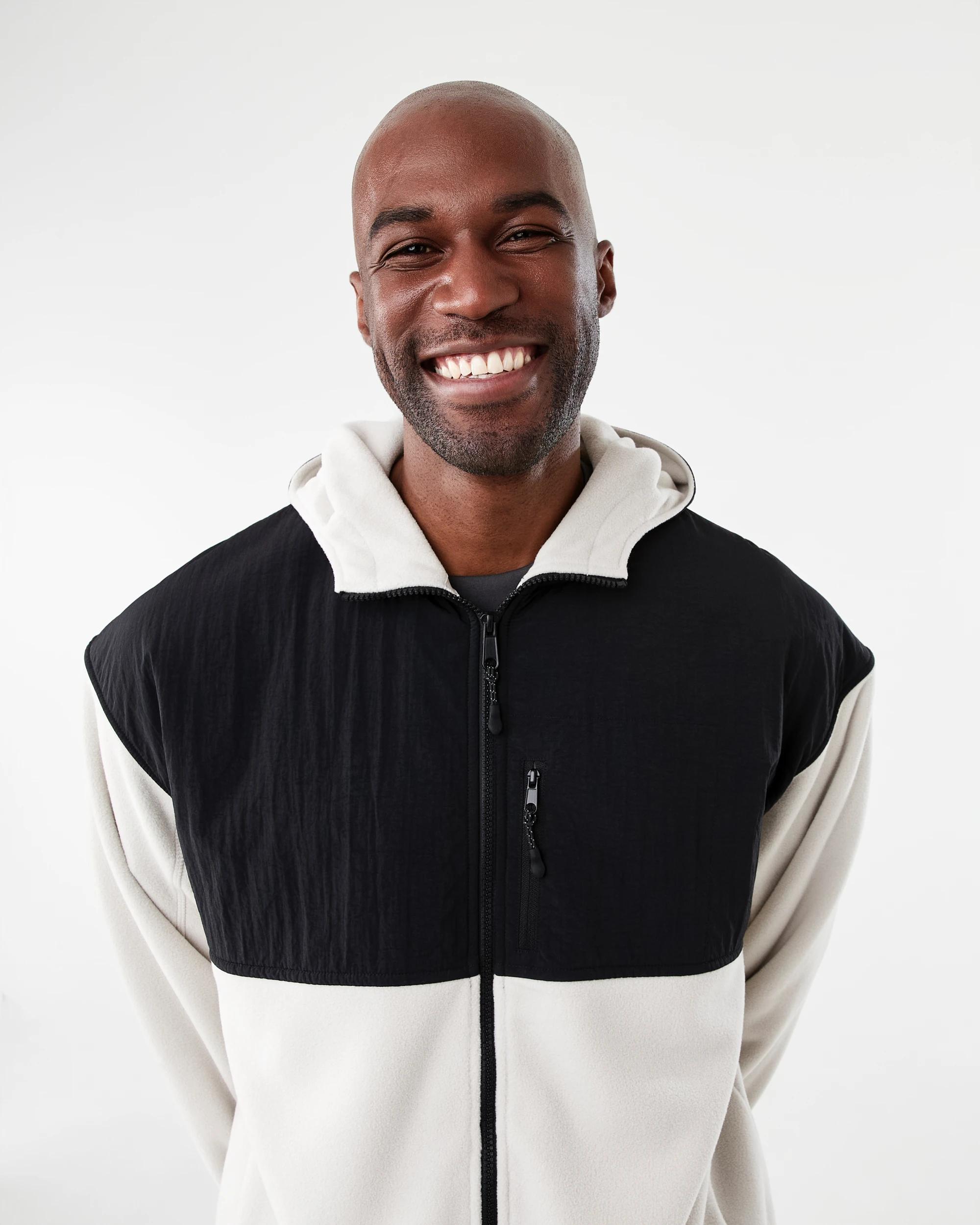 5 Active Mens Polar Fleece Full Zip Hoodie Lunar Grey, 5 of 8