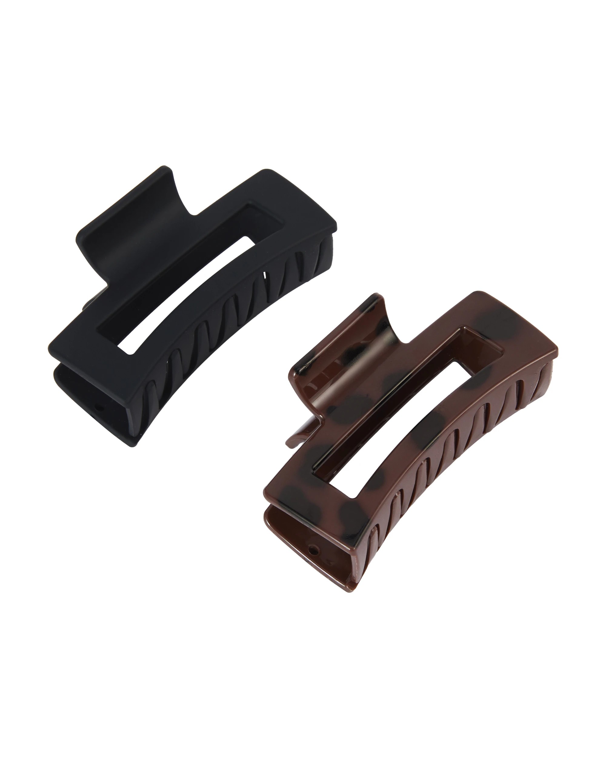 1 OXX Haircare 2 Piece Flexi Rectangle Claw Hair Clips, 1 of 3