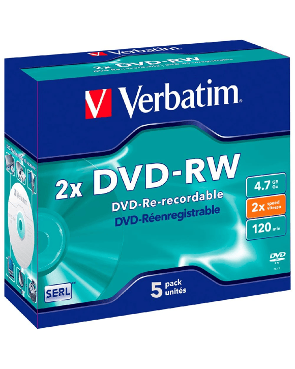 Verbatim DVD-RW 4.7GB 2x Jewel Case 5 Pack
